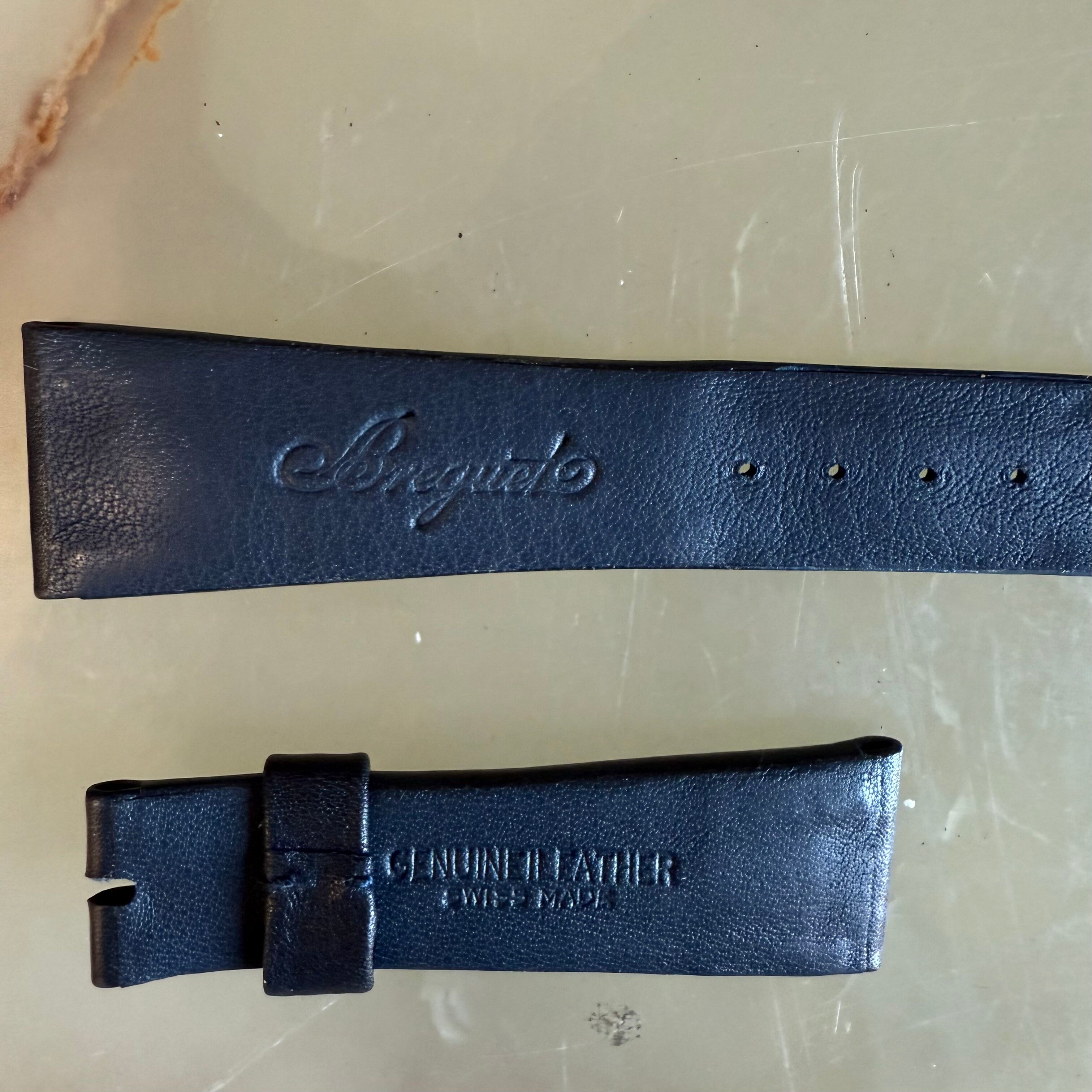 Authentic Breguet Blue Genuine Leather Watch Strap Band 20mm Padded & Stitched