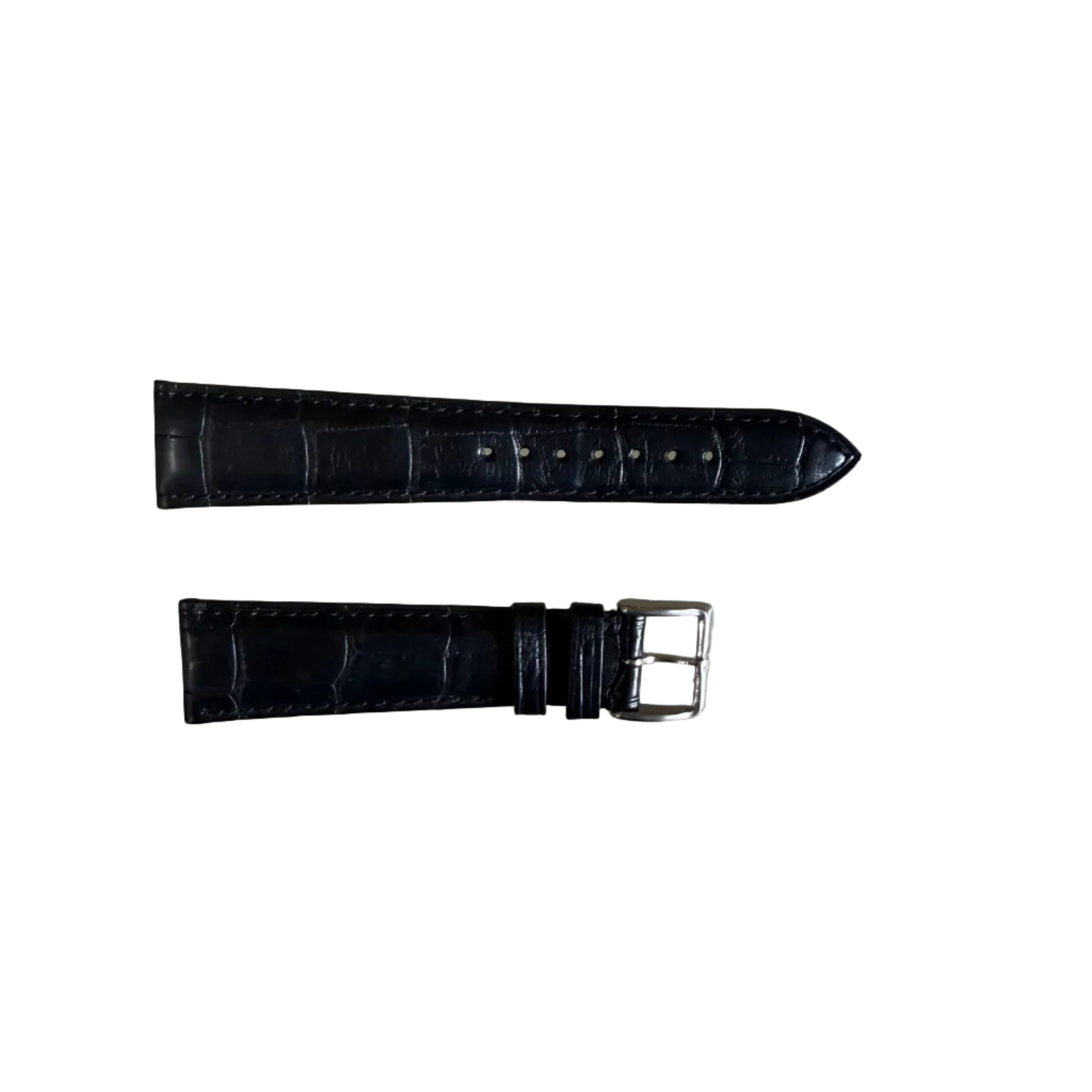 Authentic Zenith Black Alligator Watch Strap Band 20mm w Buckle