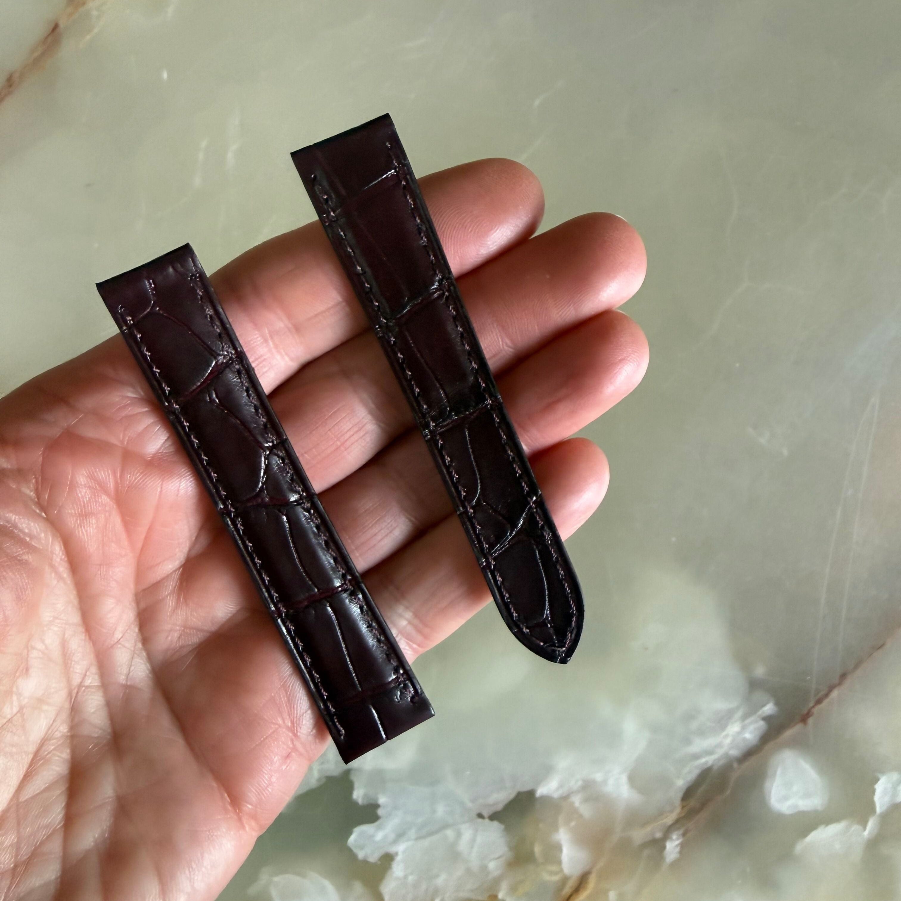 Authentic Cartier Burgundy Alligator Watch Strap Band 16mm KD02DS58-S06