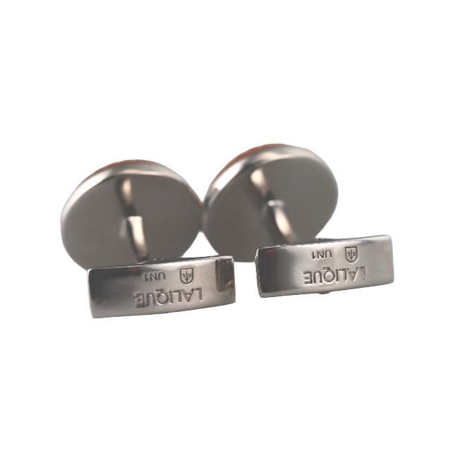 Lalique Toupie Spinning Top Pink Crystal Palladium Cufflinks 10728800