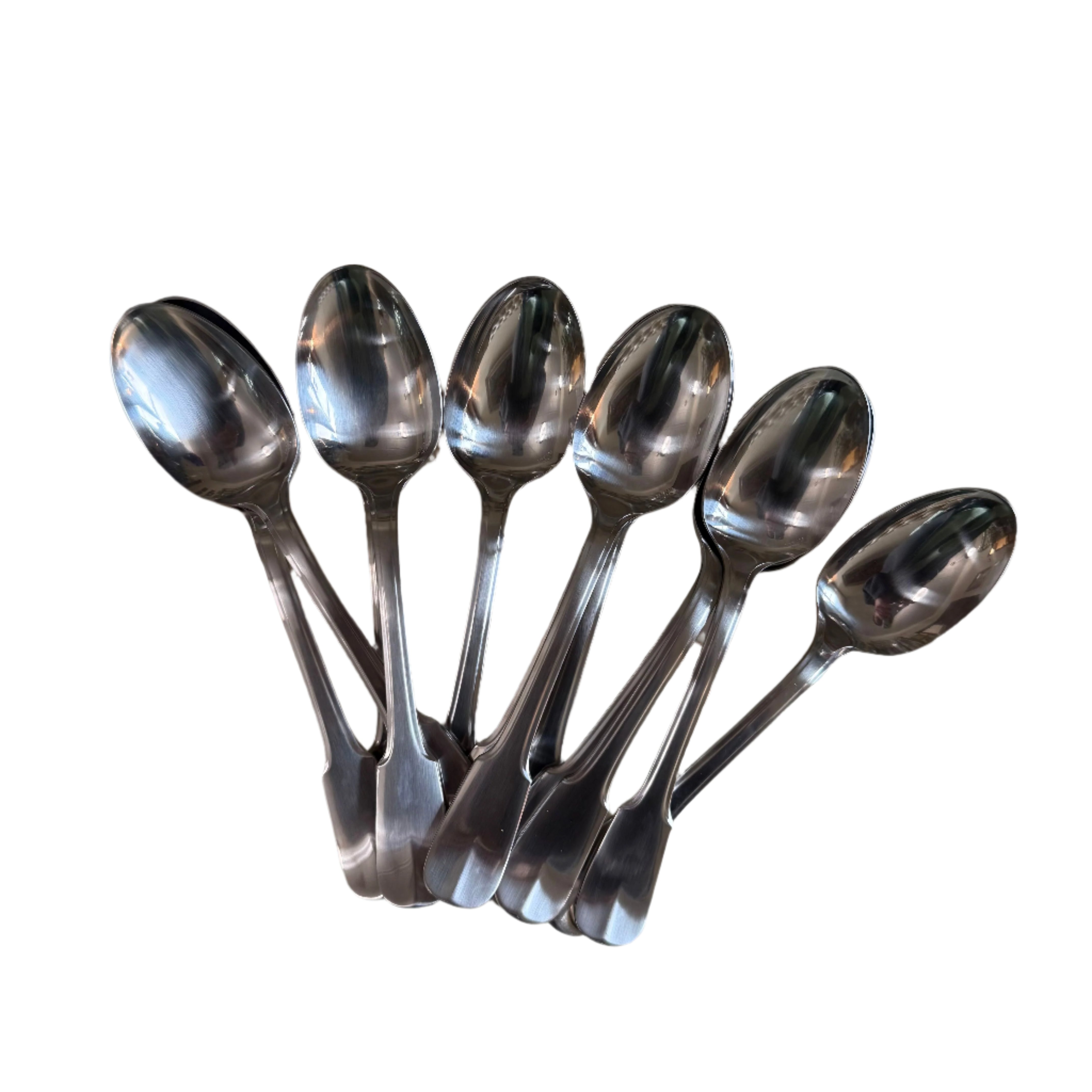 Christofle Bearn Stainless Steel Oval Bowl Spoon Set of 12 2417002