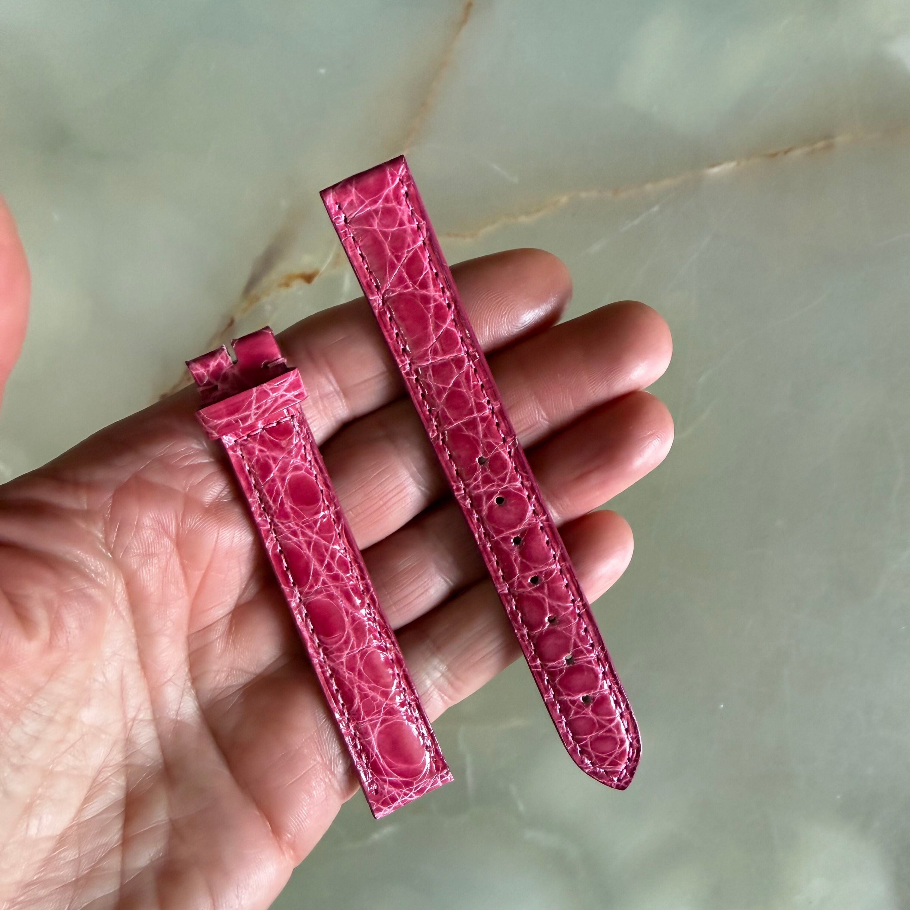 Authentic Cartier Pink Alligator Watch Strap Band 15mm KD53BG23-S21