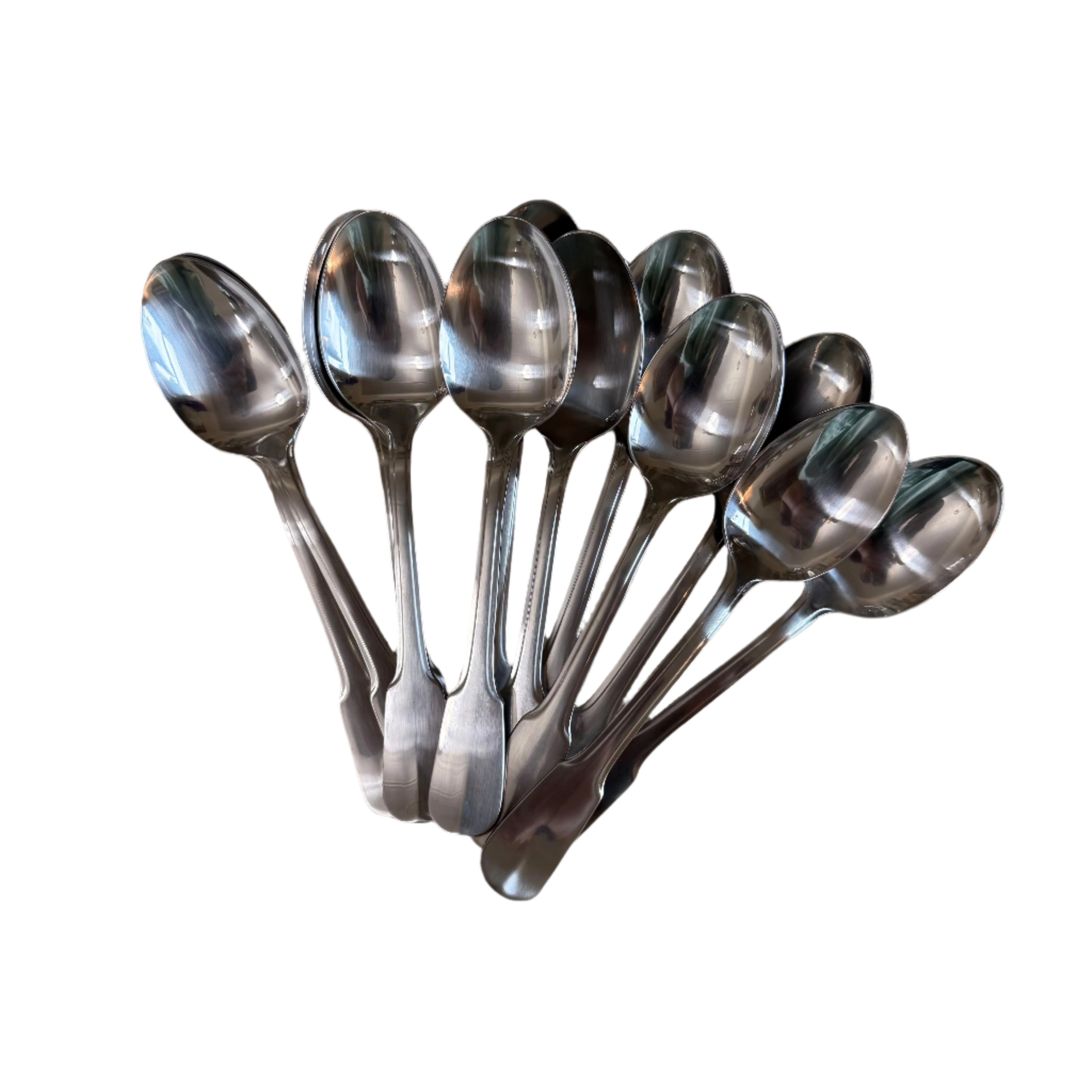 Christofle Bearn Stainless Steel Dessert Oval Spoon Set of 12 2417014