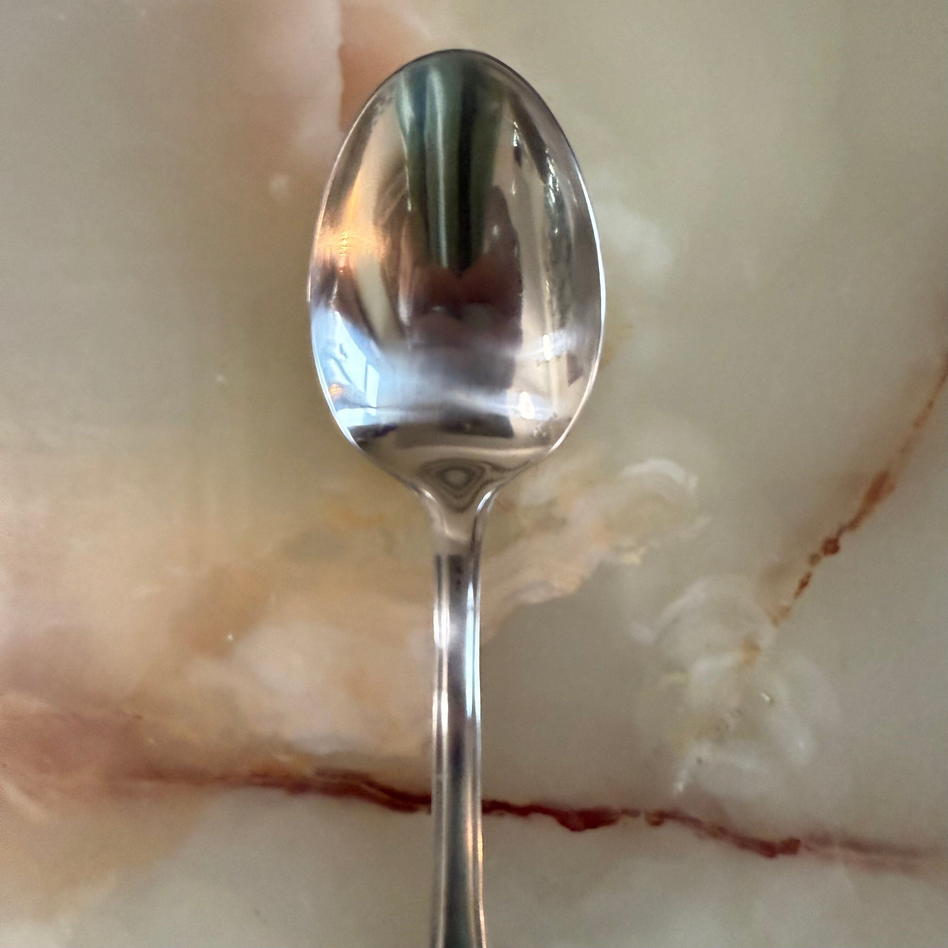 Christofle Bearn Stainless Steel Dessert Oval Spoon Set of 12 2417014