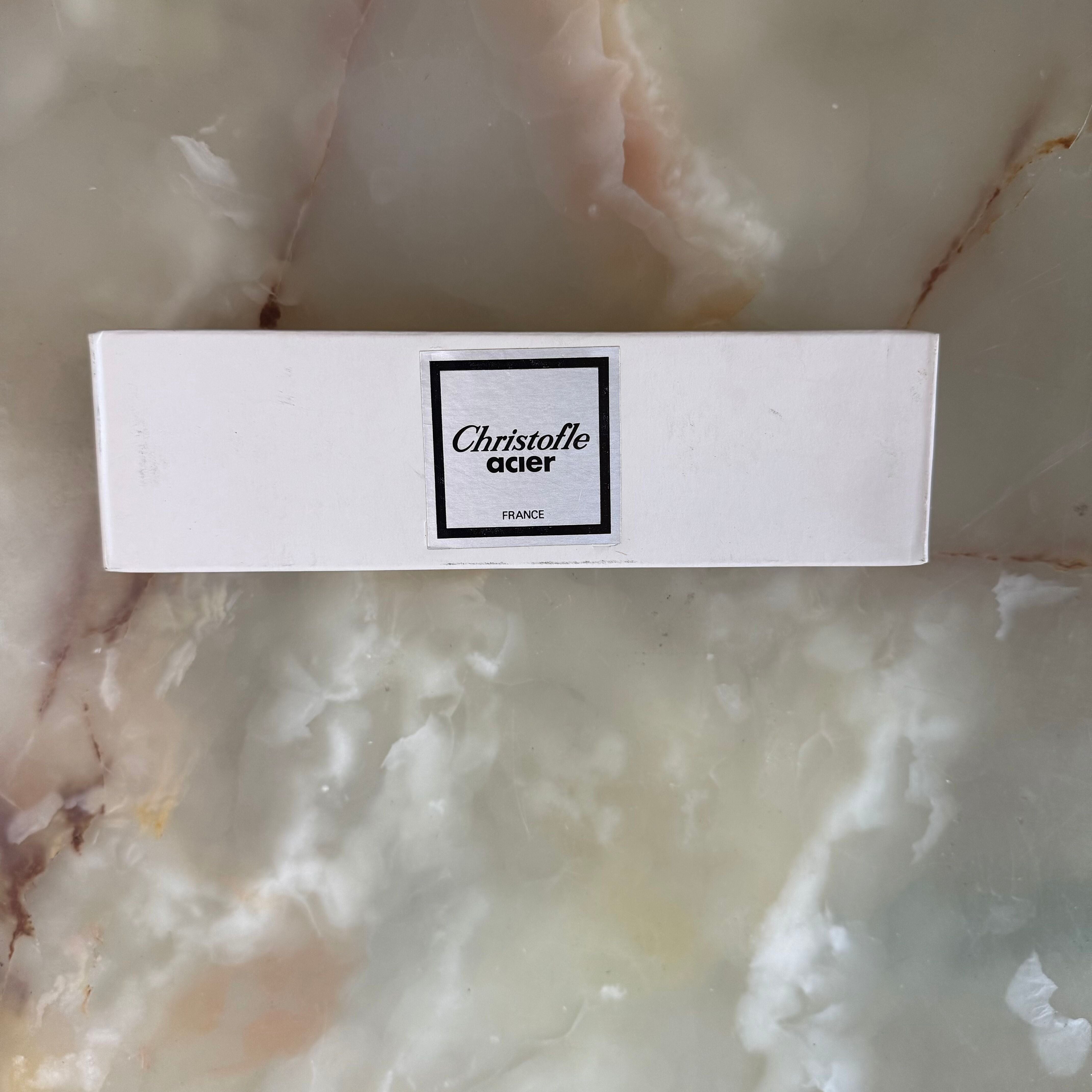 Christofle Bearn Stainless Steel Dessert Oval Spoon Set of 12 2417014