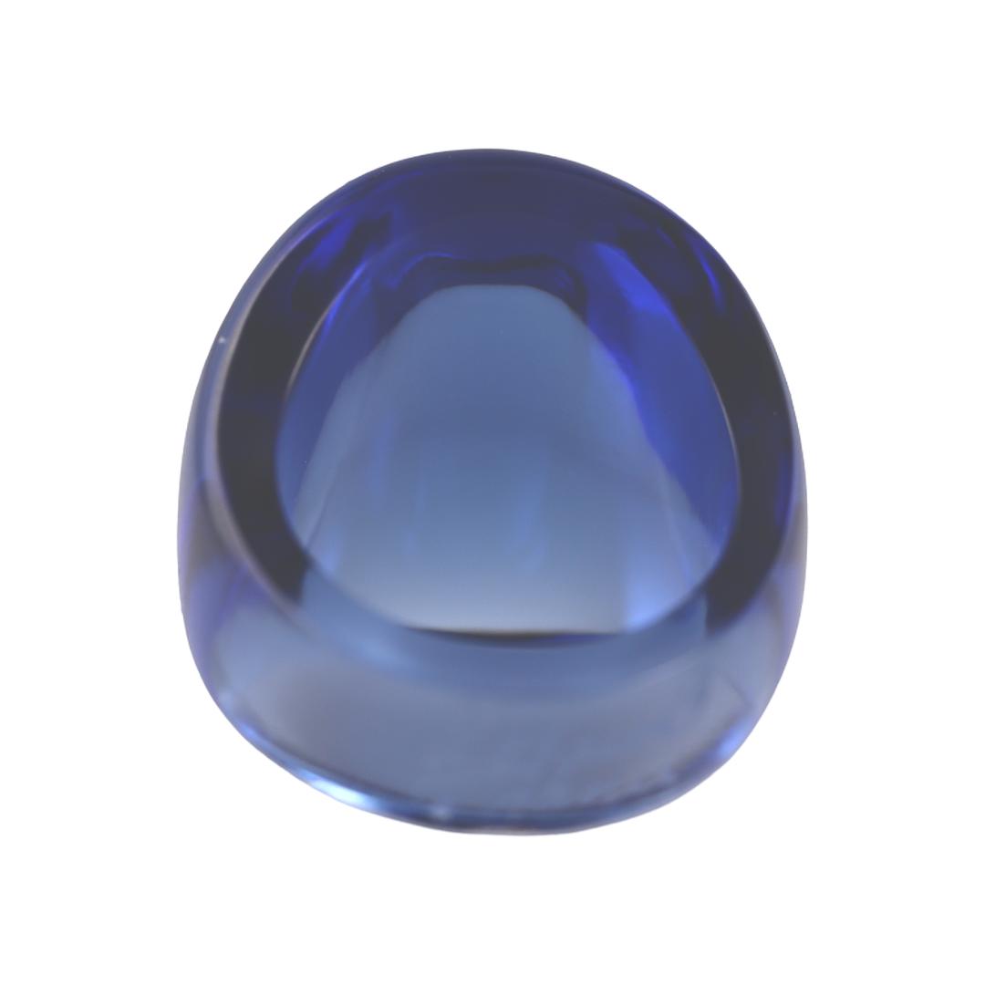 Lalique Cabochon Blue Sapphire Crystal Ring 6490300