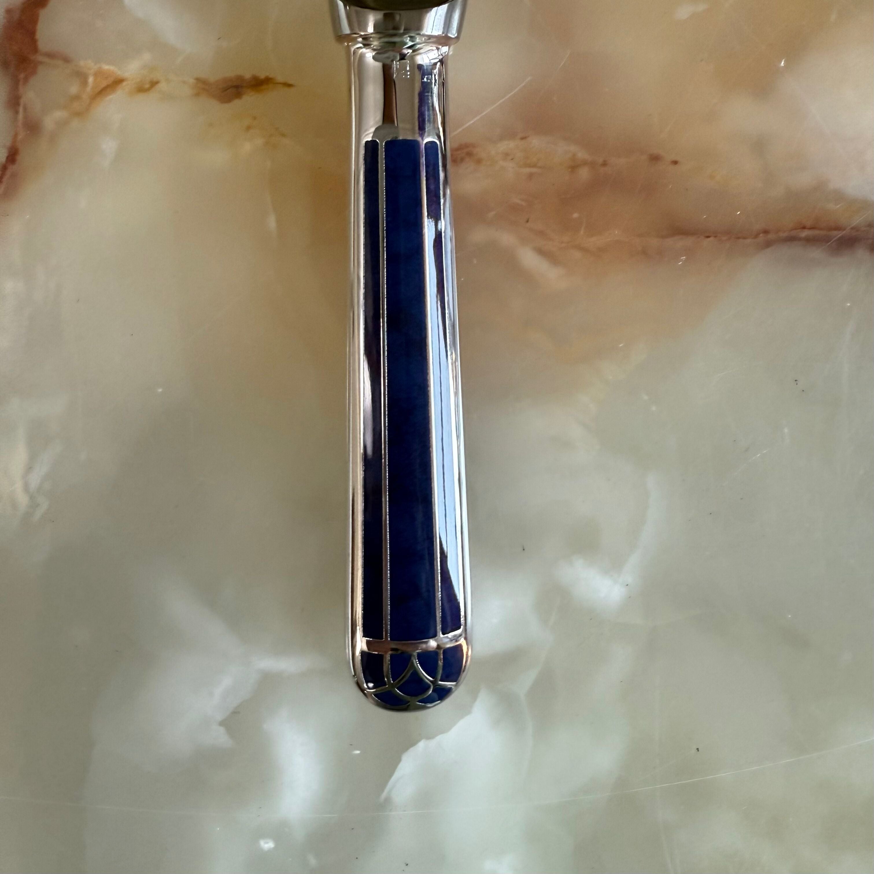 Christofle Talisman Silver Plated Blue Dessert Knife Set of 12 0140010