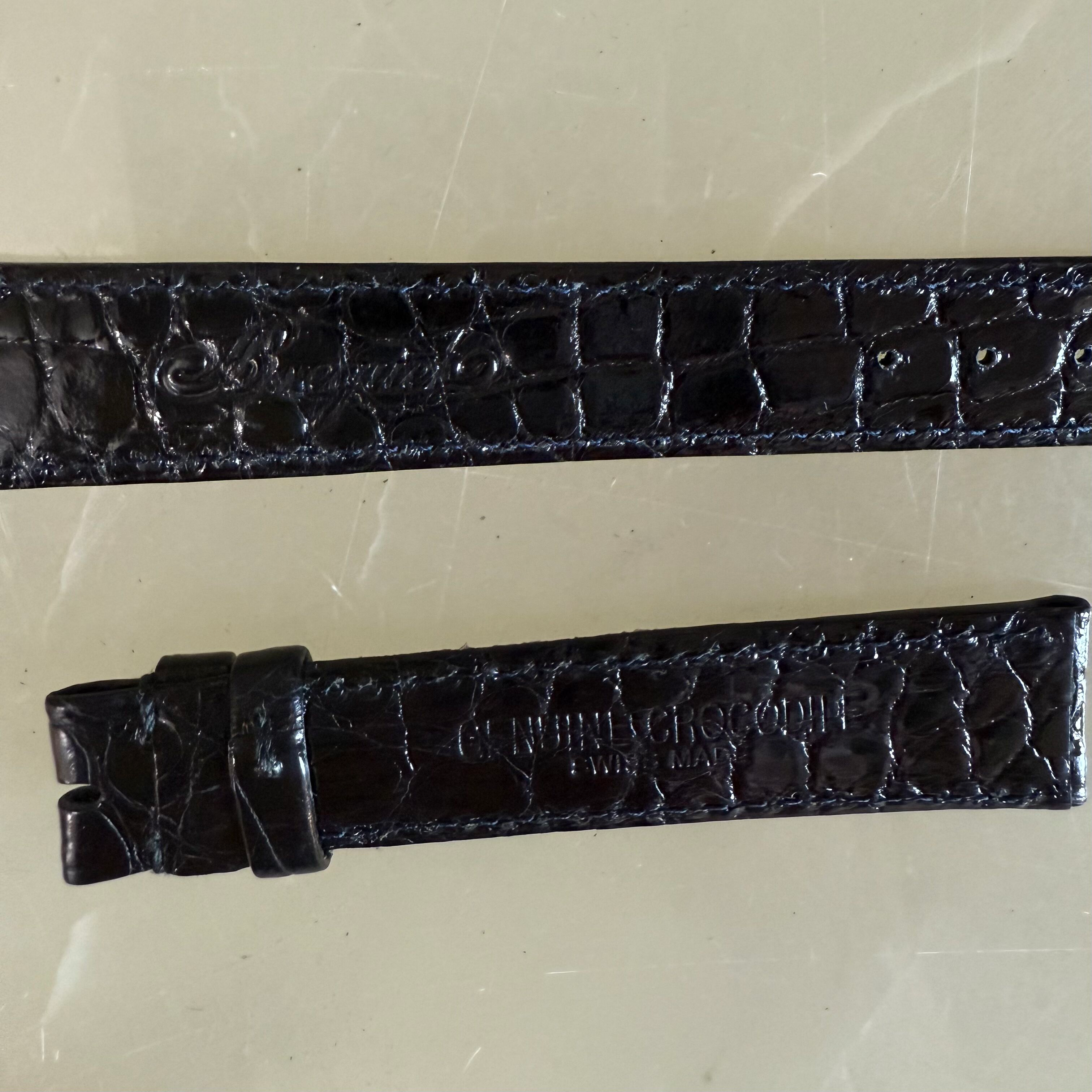 Authentic Breguet Black Crocodile Watch Strap Band 16mm