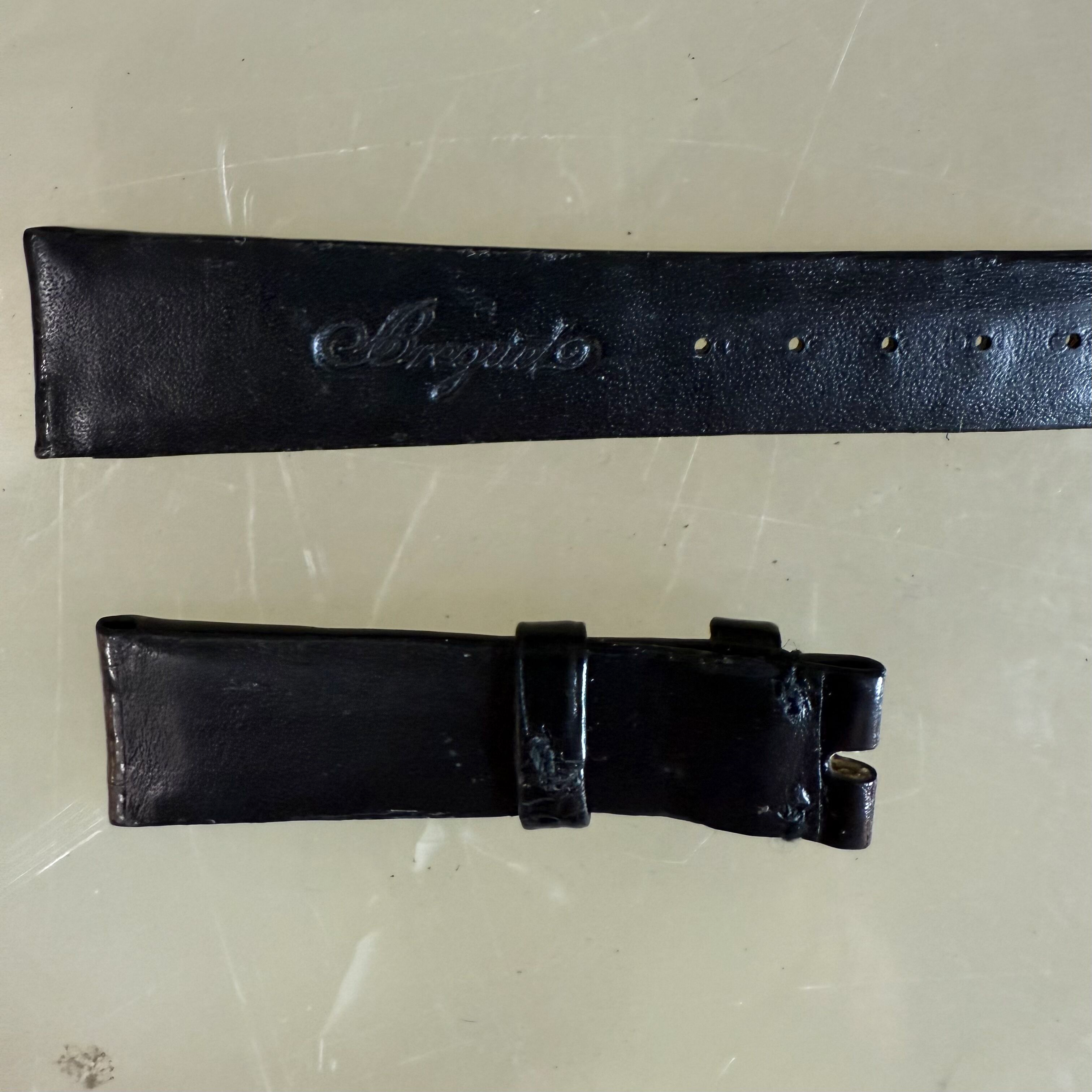 Authentic Breguet Black Crocodile Watch Strap Band 17mm