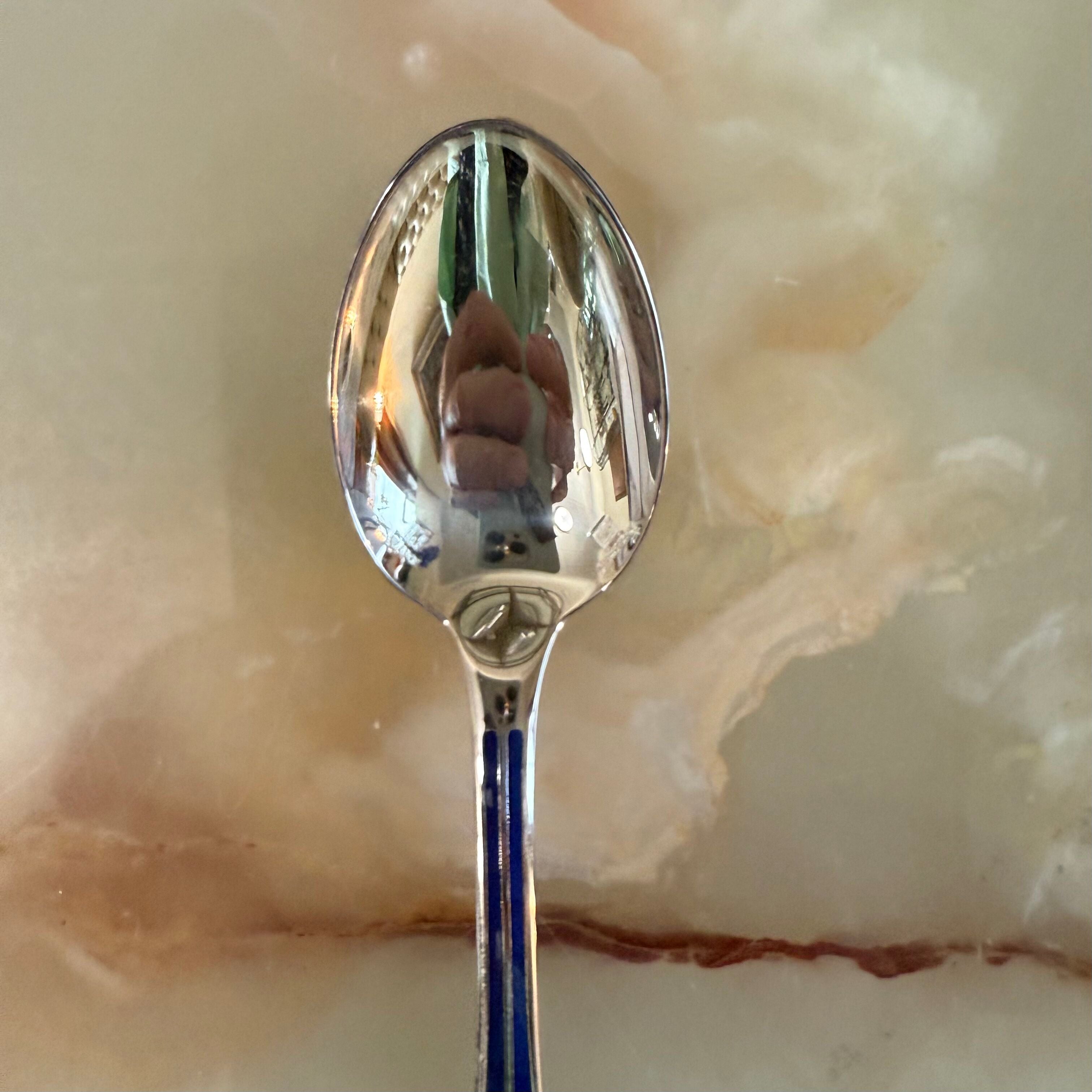 Christofle Talisman Silver Plated Blue Tea Spoon 0141004