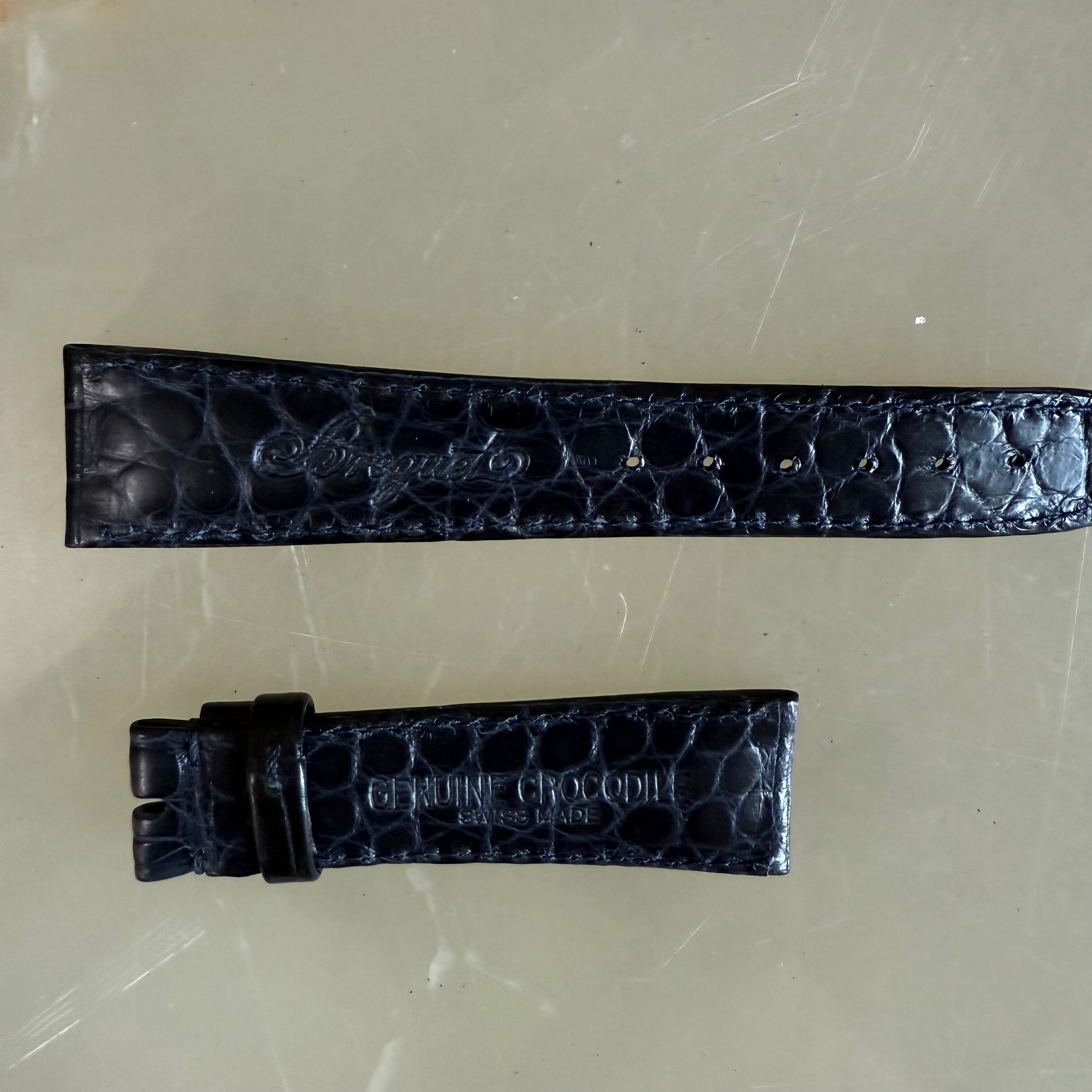 Authentic Breguet Blue Crocodile Watch Strap Band 18.5mm Padded & Stitched