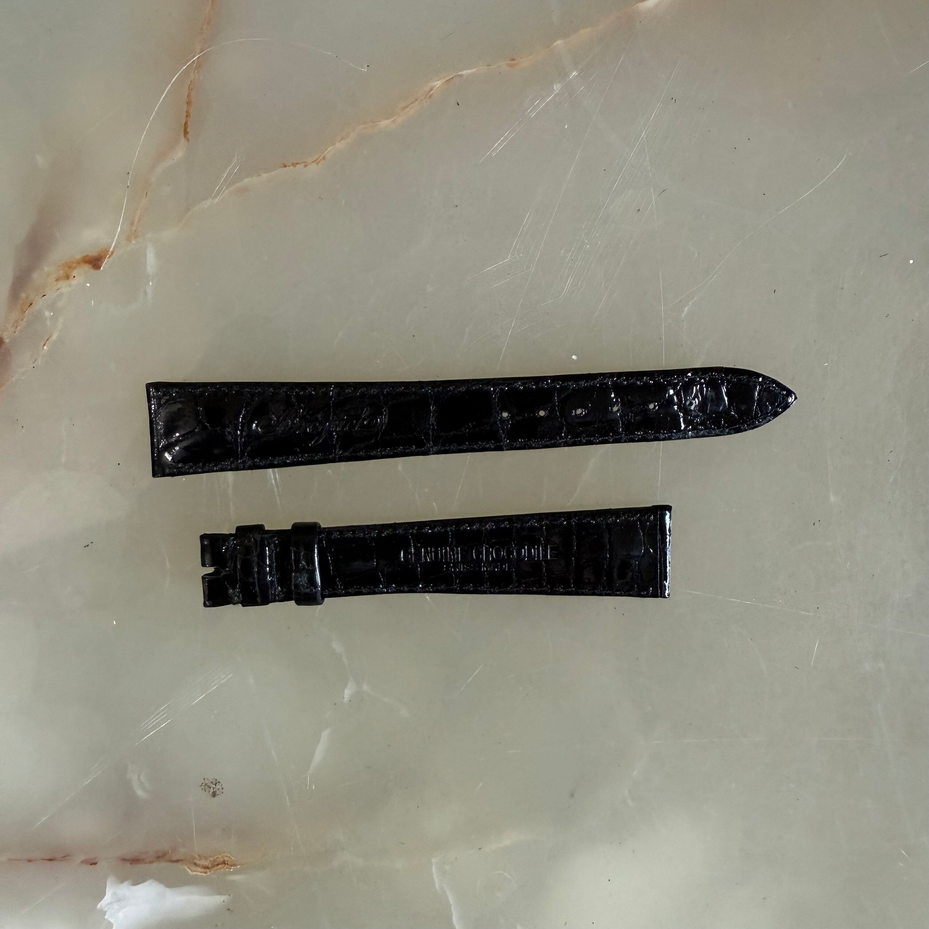 Authentic Breguet Black Crocodile Watch Strap Band 18mm Padded & Stitched