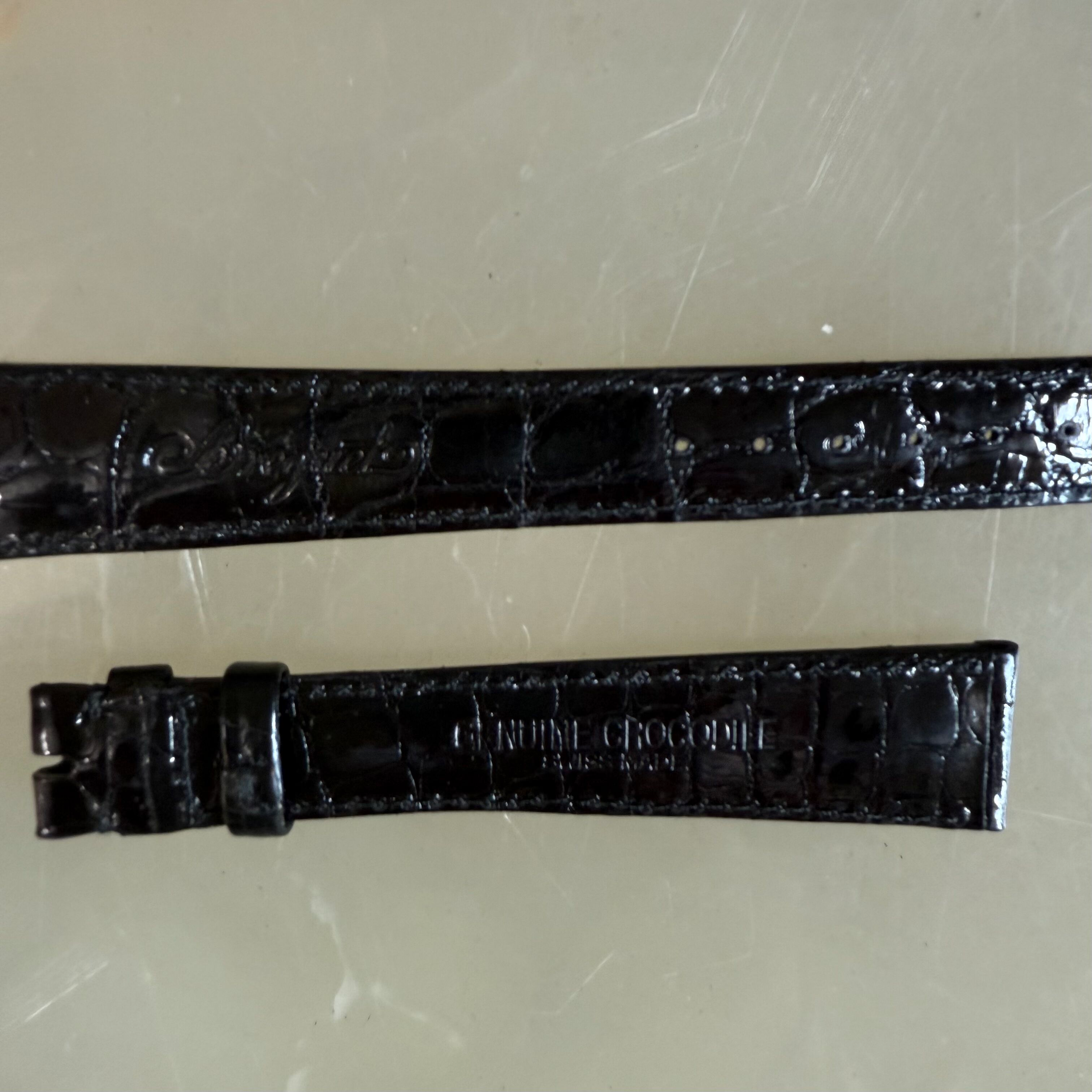 Authentic Breguet Black Crocodile Watch Strap Band 18mm Padded & Stitched