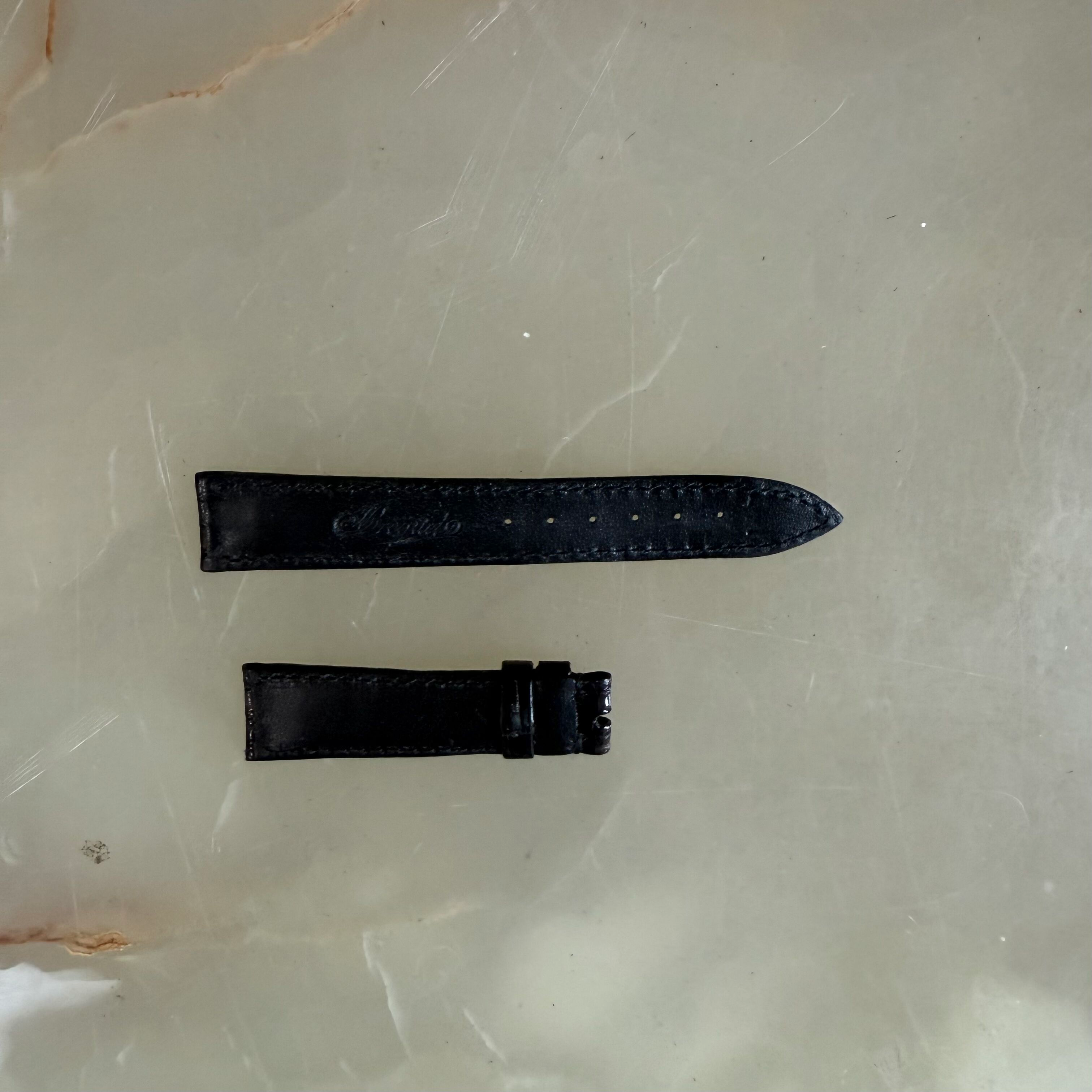 Authentic Breguet Black Crocodile Watch Strap Band 17mm Padded & Stitched