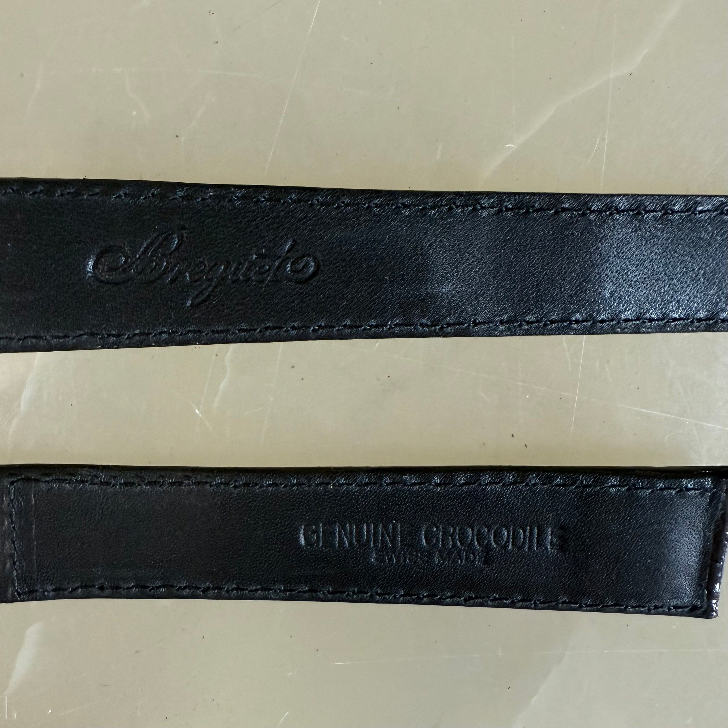 Authentic Breguet Black Crocodile Watch Strap Band 19mm Padded & Stitched