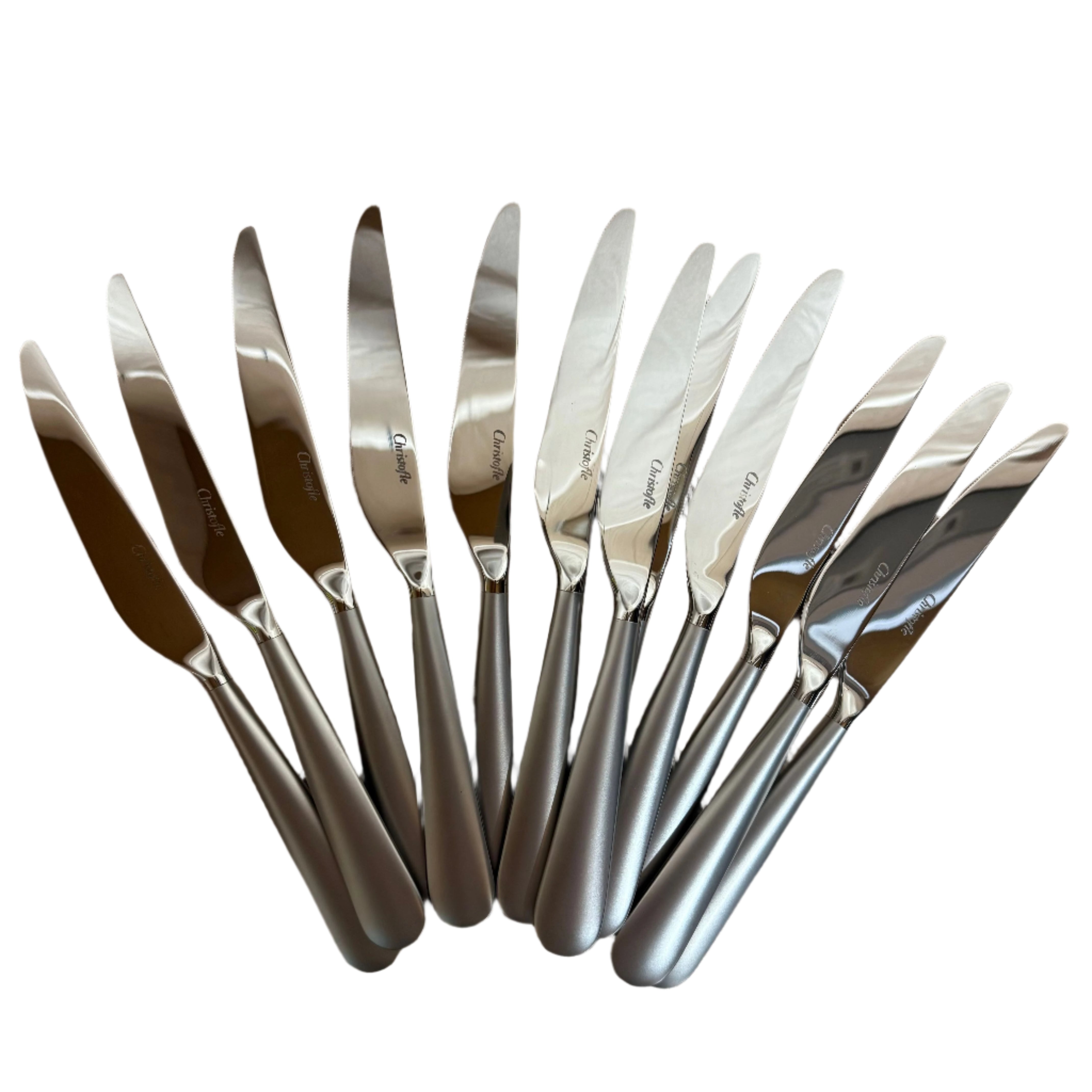 Christofle Origine Matte Stainless Steel Dinner Knife Set of 12 2452012