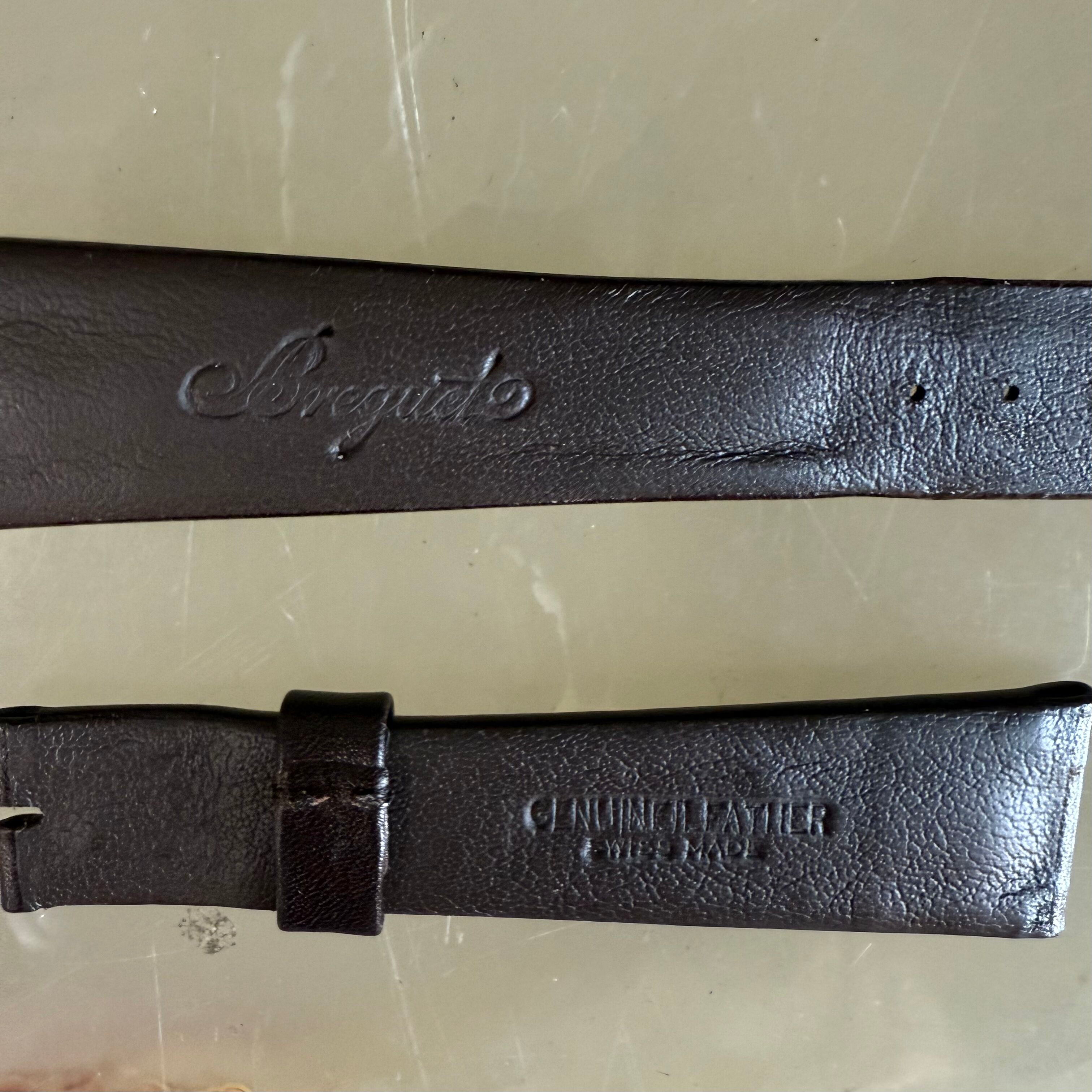 Authentic Breguet Dark Brown Genuine Leather Watch Strap Band 21mm Padded & Stitched