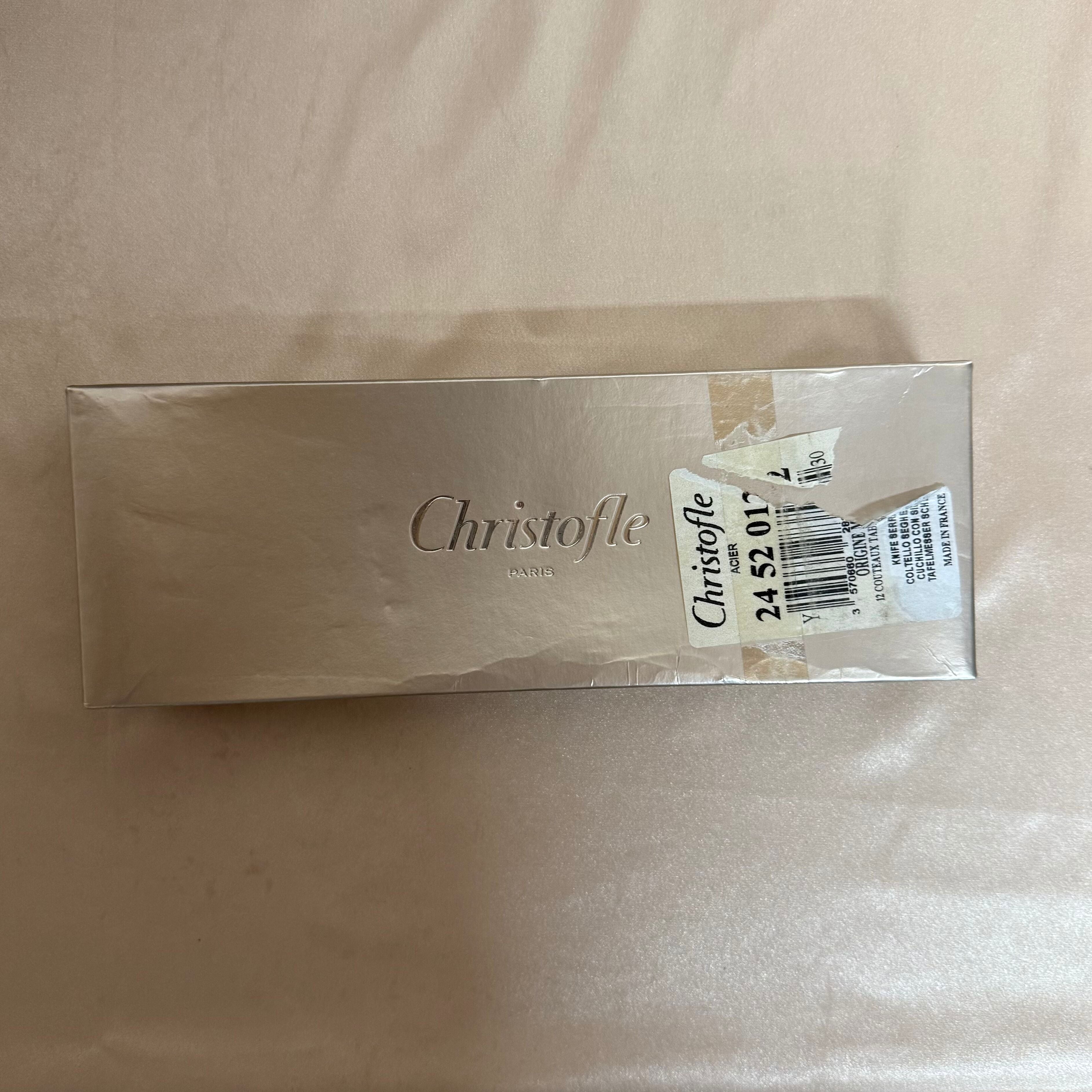 Christofle Origine Matte Stainless Steel Dinner Knife Set of 12 2452012