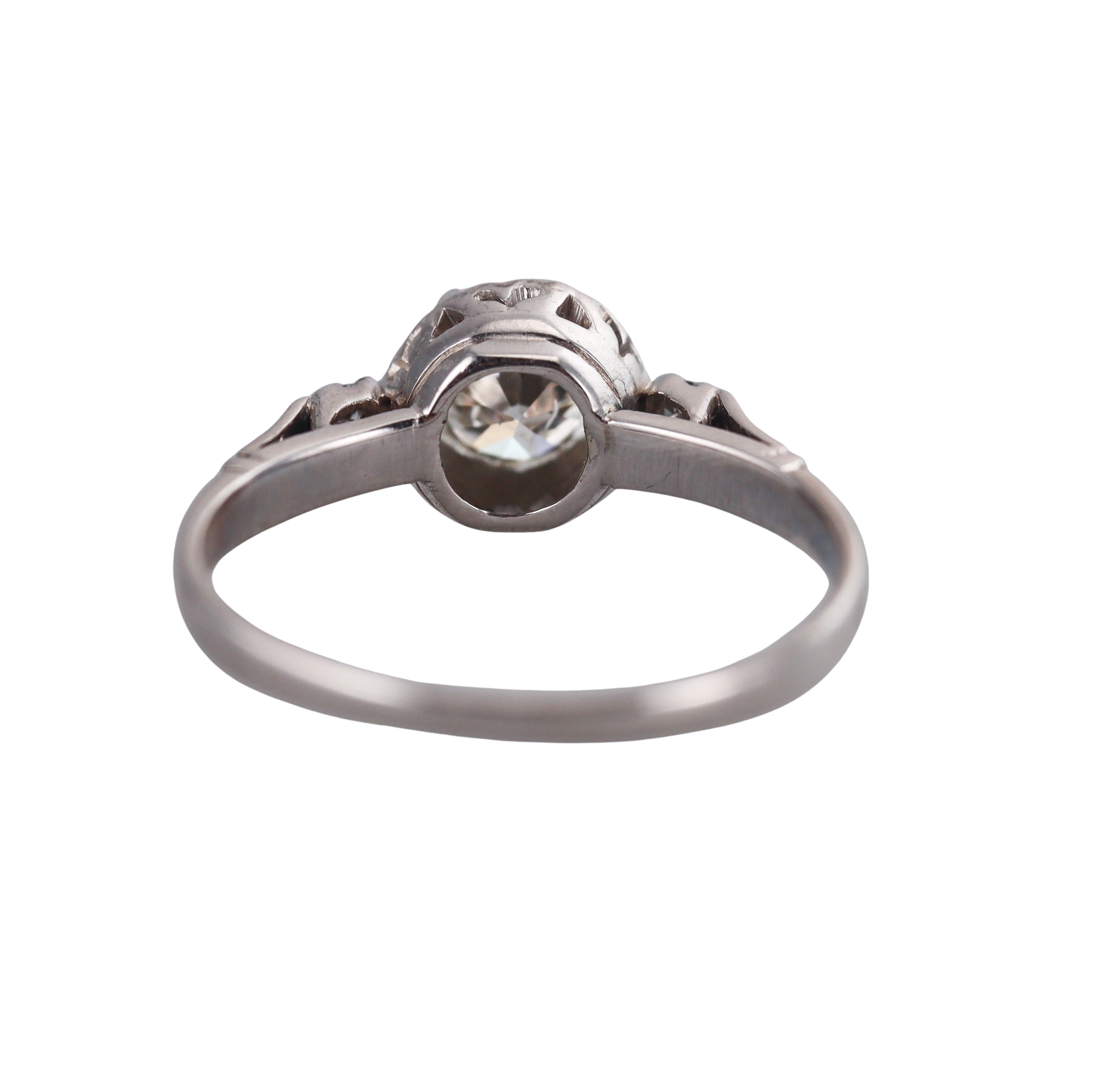 Mid Century Platinum Diamond Engagement Ring