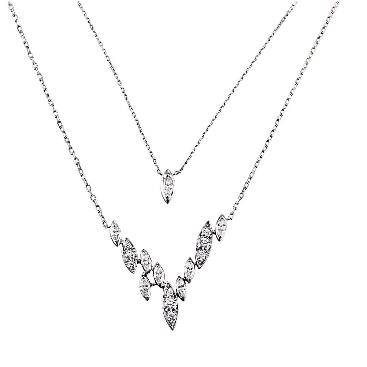 Marli 18k White Gold Diamond Necklace