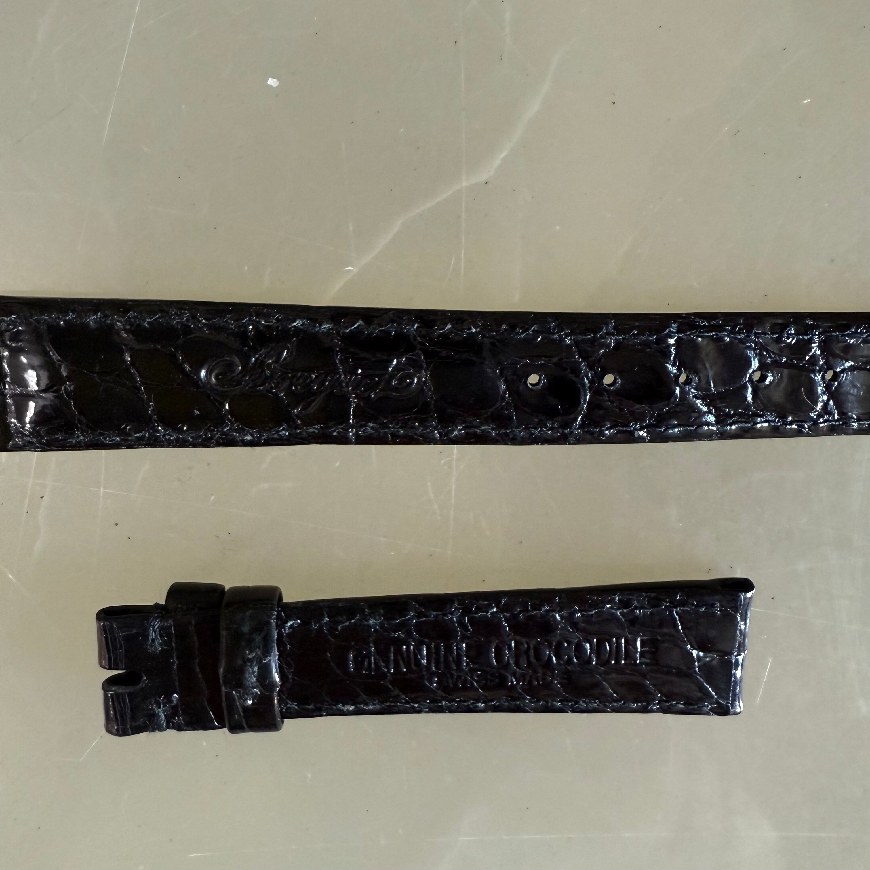 Authentic Breguet Black Crocodile Watch Strap Band 15mm Padded & Stitched