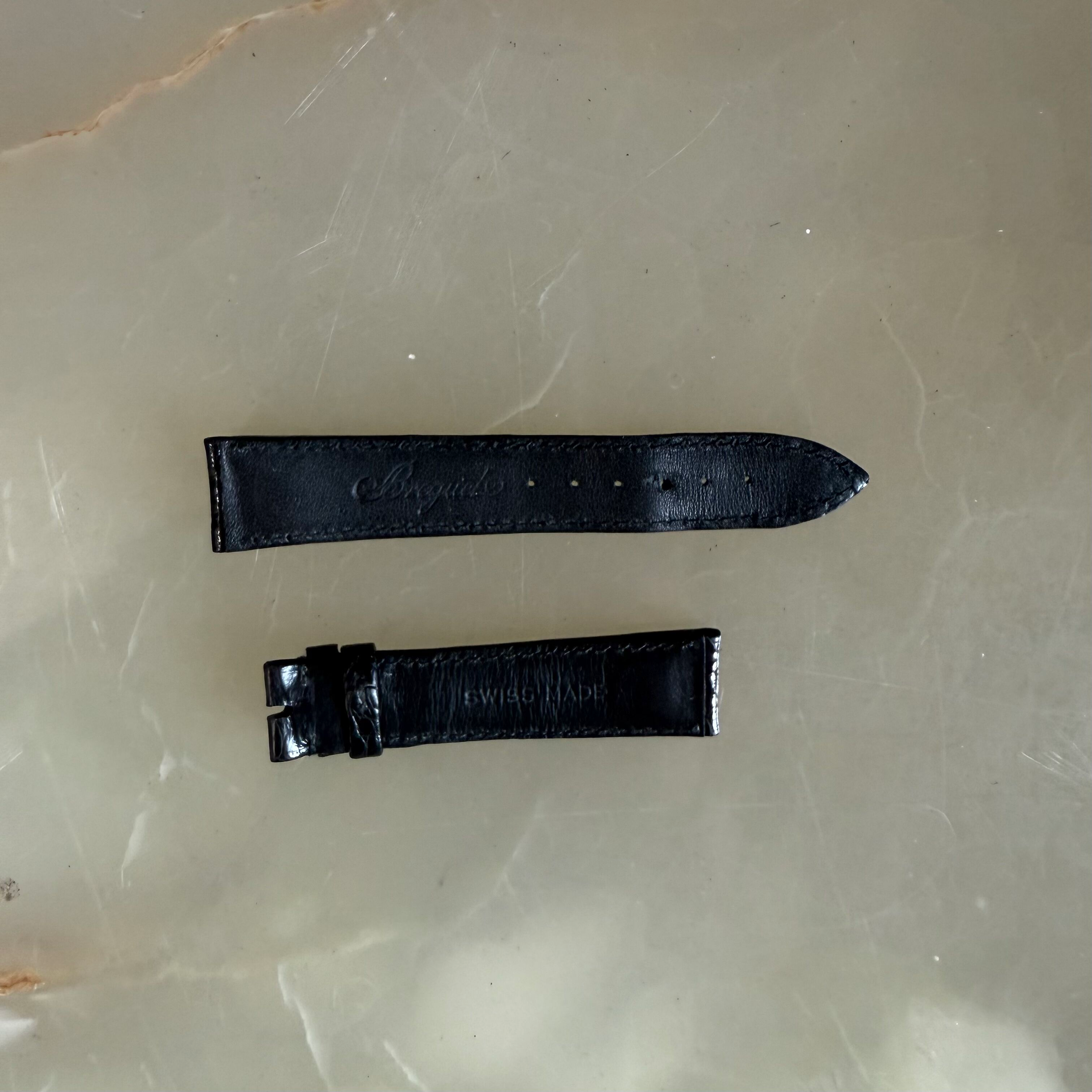 Authentic Breguet Black Crocodile Watch Strap Band 18mm Padded & Stitched