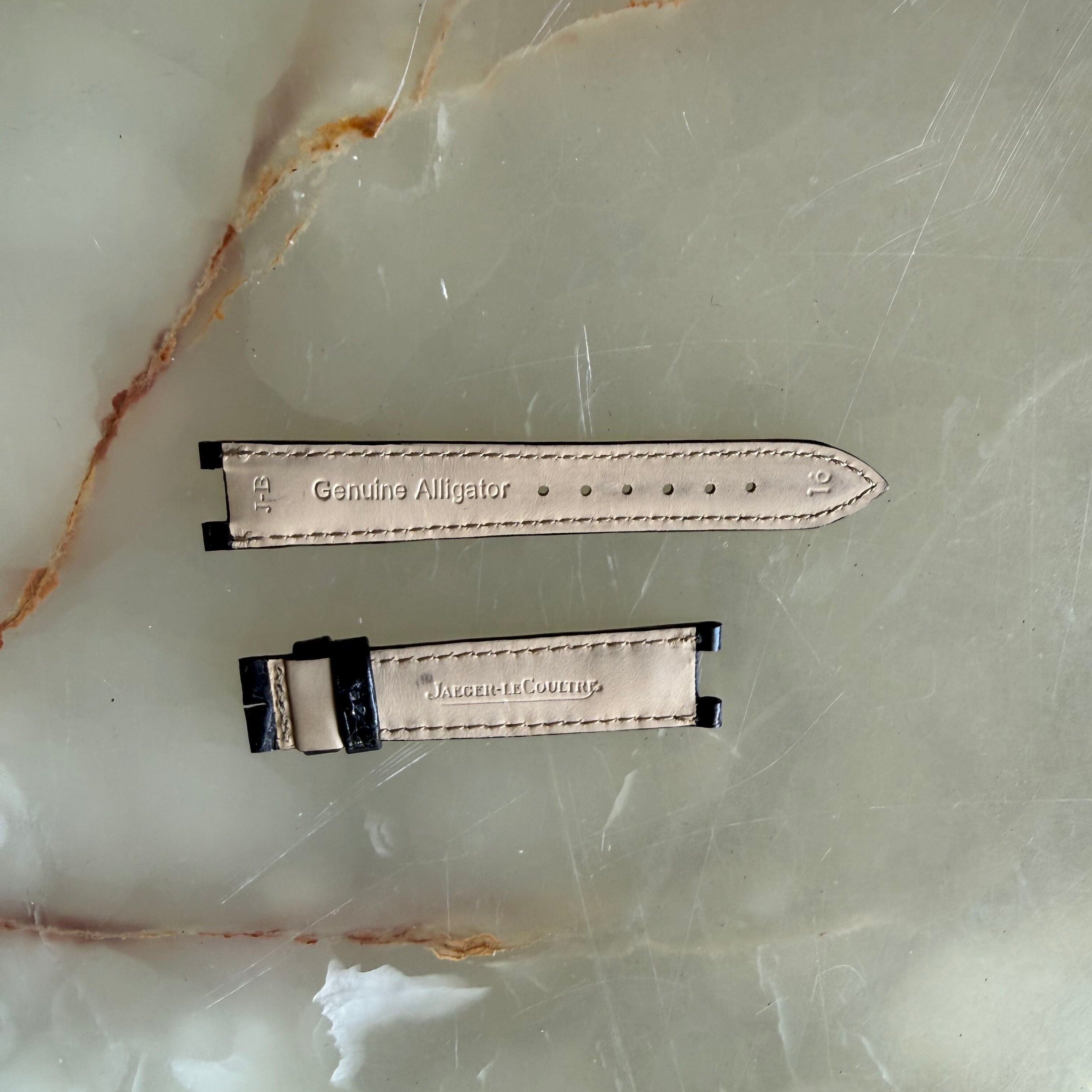 Authentic Jaeger LeCoultre Black Alligator Watch Strap Band 16mm