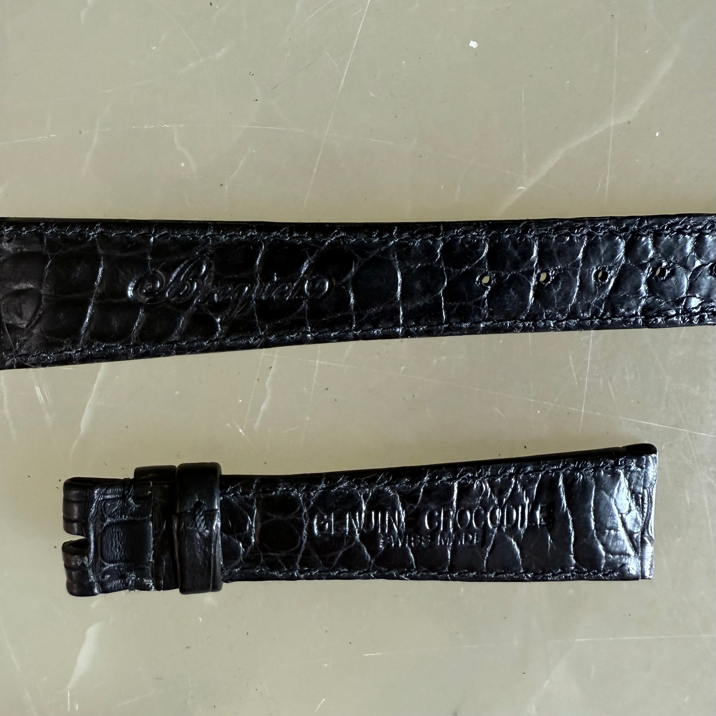 Authentic Breguet Black Crocodile Watch Strap Band 18mm Padded & Stitched