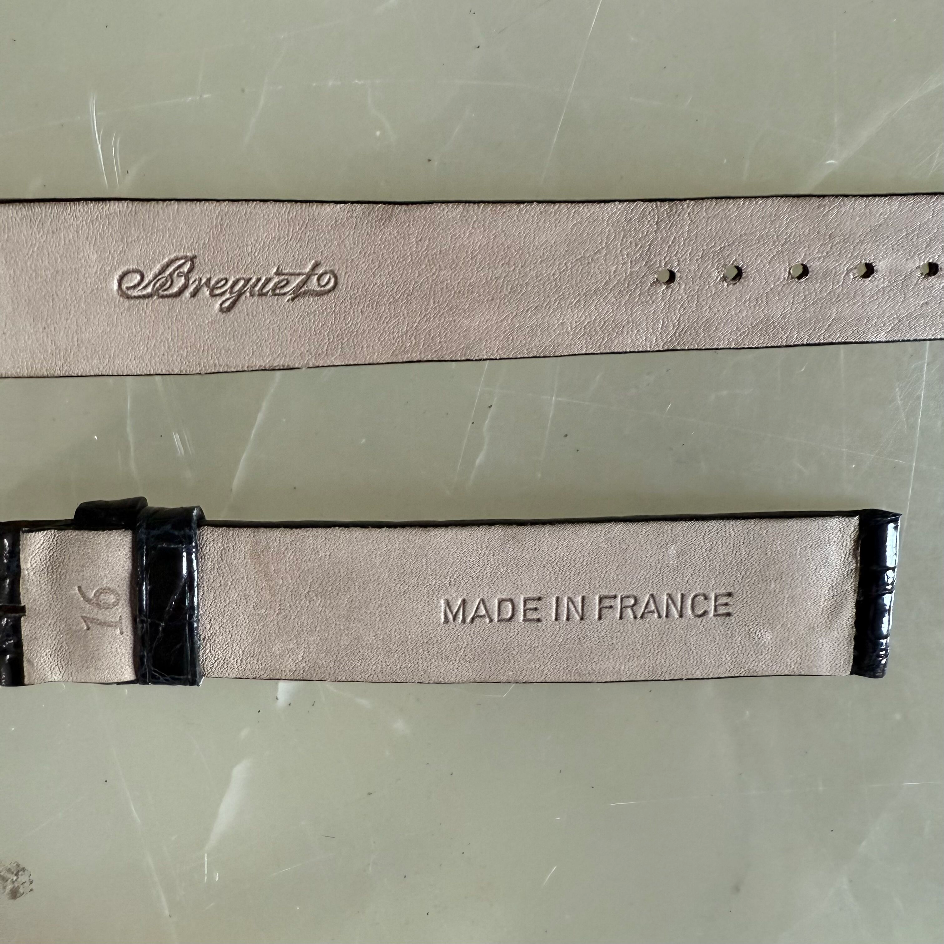 Authentic Breguet Black Crocodile Watch Strap Band 16mm