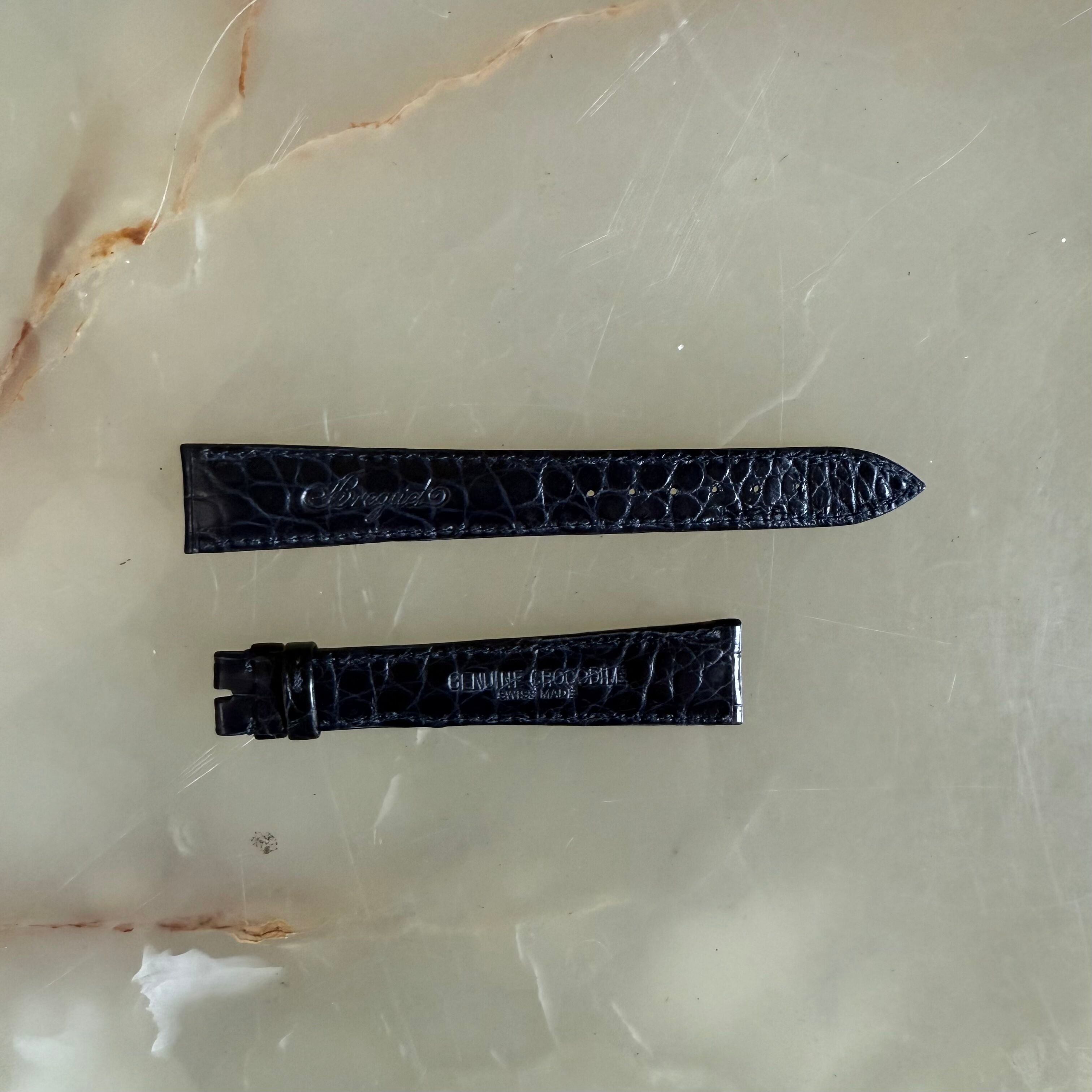 Authentic Breguet Blue Crocodile Watch Strap Band 19mm Padded & Stitched