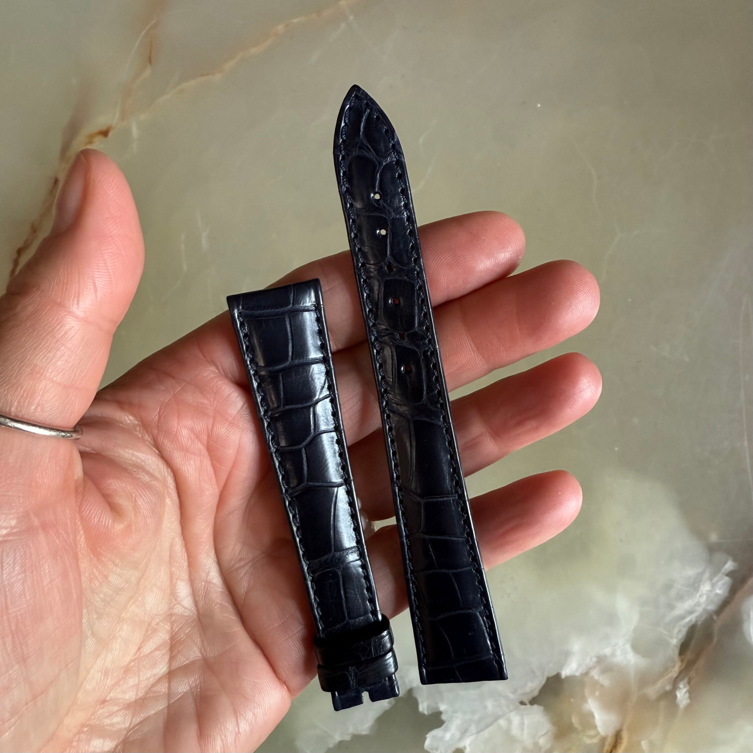 Authentic Breguet Blue Crocodile Watch Strap Band 19mm Padded & Stitched