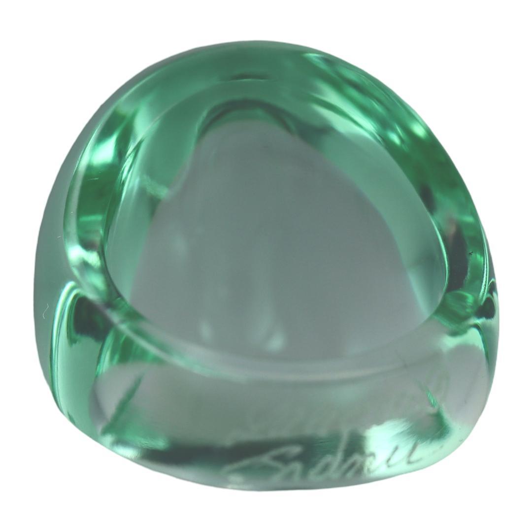 Lalique Cabochon Lagoon Crystal Ring 6511300