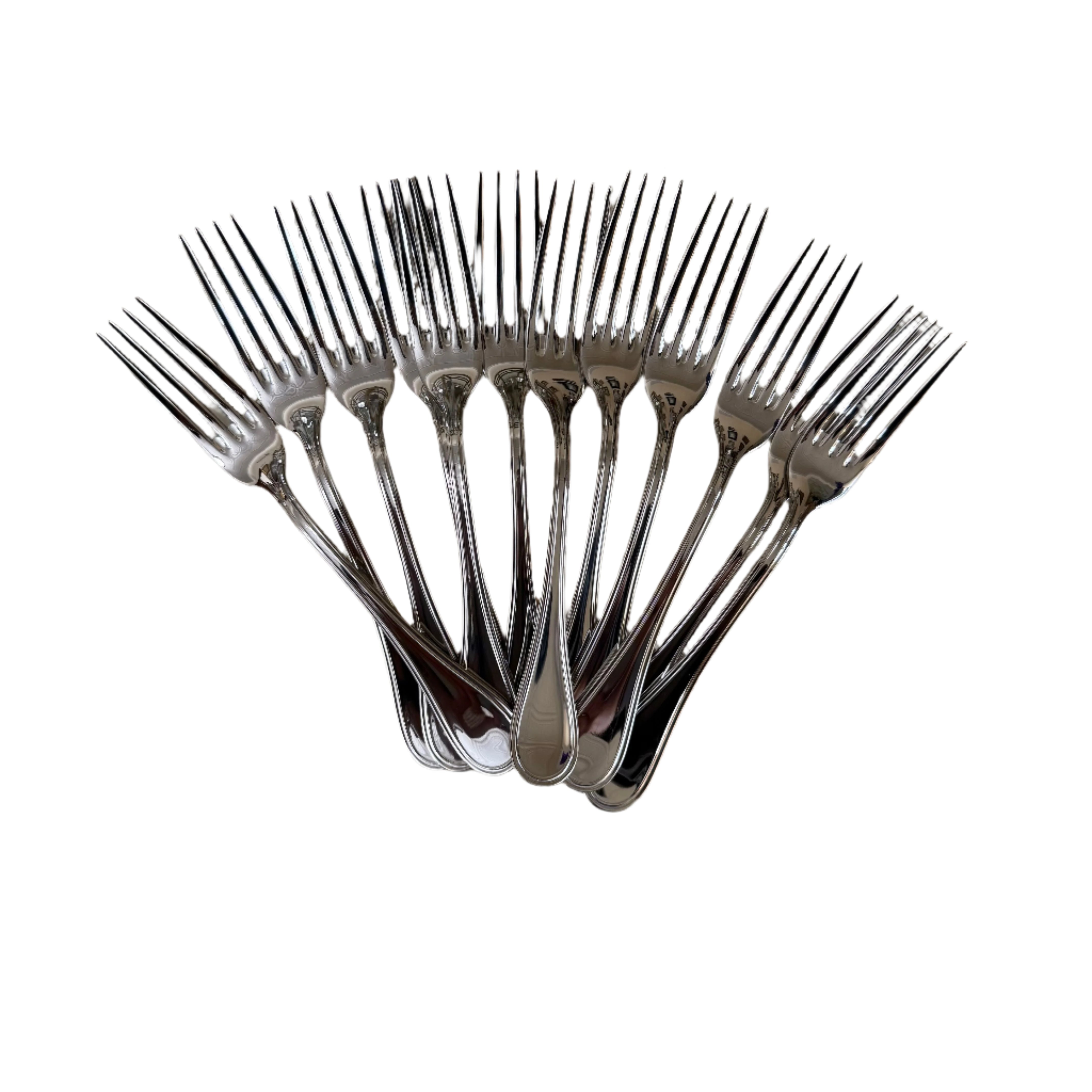 Christofle Calissa Stainless Steel Dessert Fork Set of 12 2435015