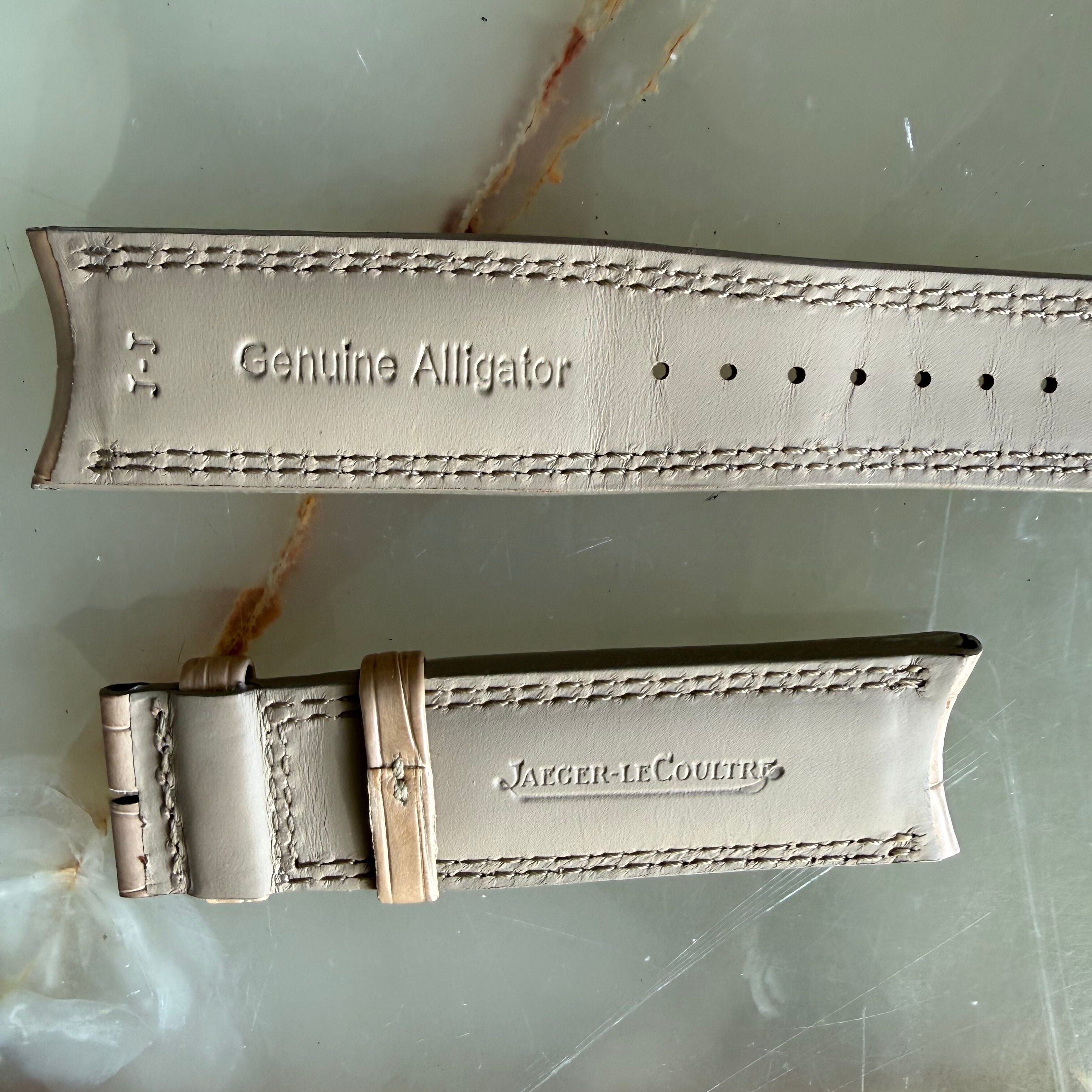 Authentic Jaeger LeCoultre Beige Alligator Watch Strap Band 22.5mm