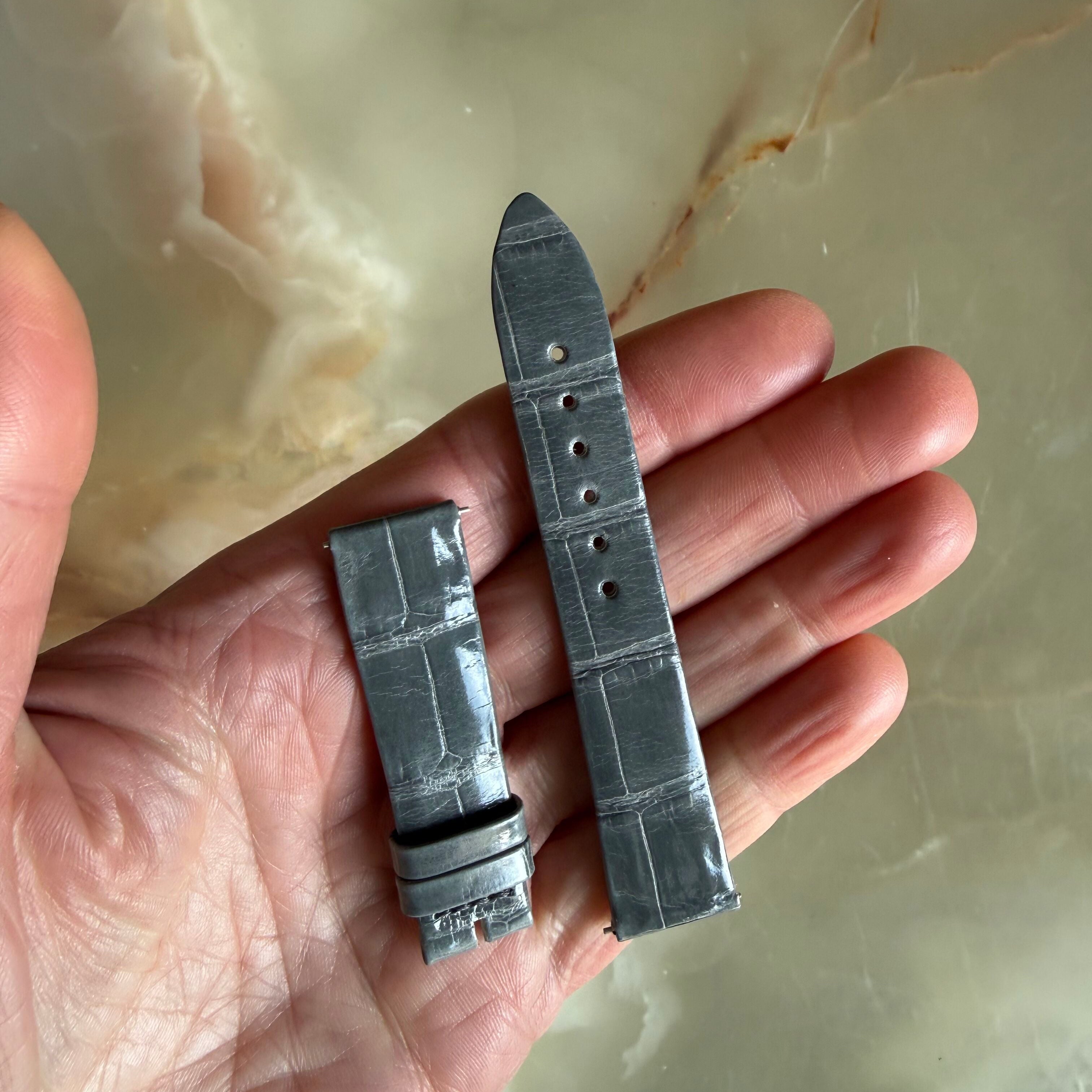 Authentic Jaeger LeCoultre Gray Alligator Watch Strap Band 16mm
