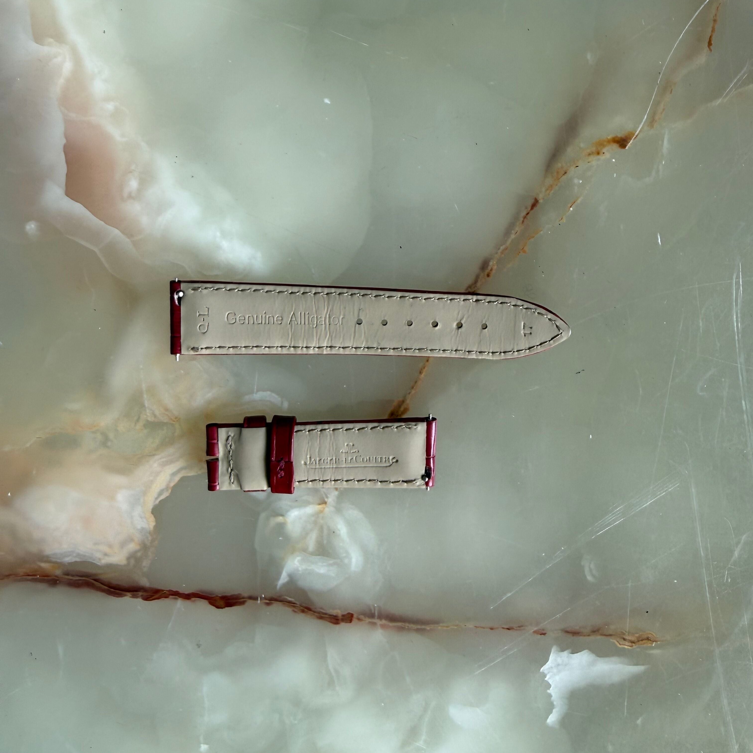 Authentic Jaeger LeCoultre Red Alligator Watch Strap Band 17mm