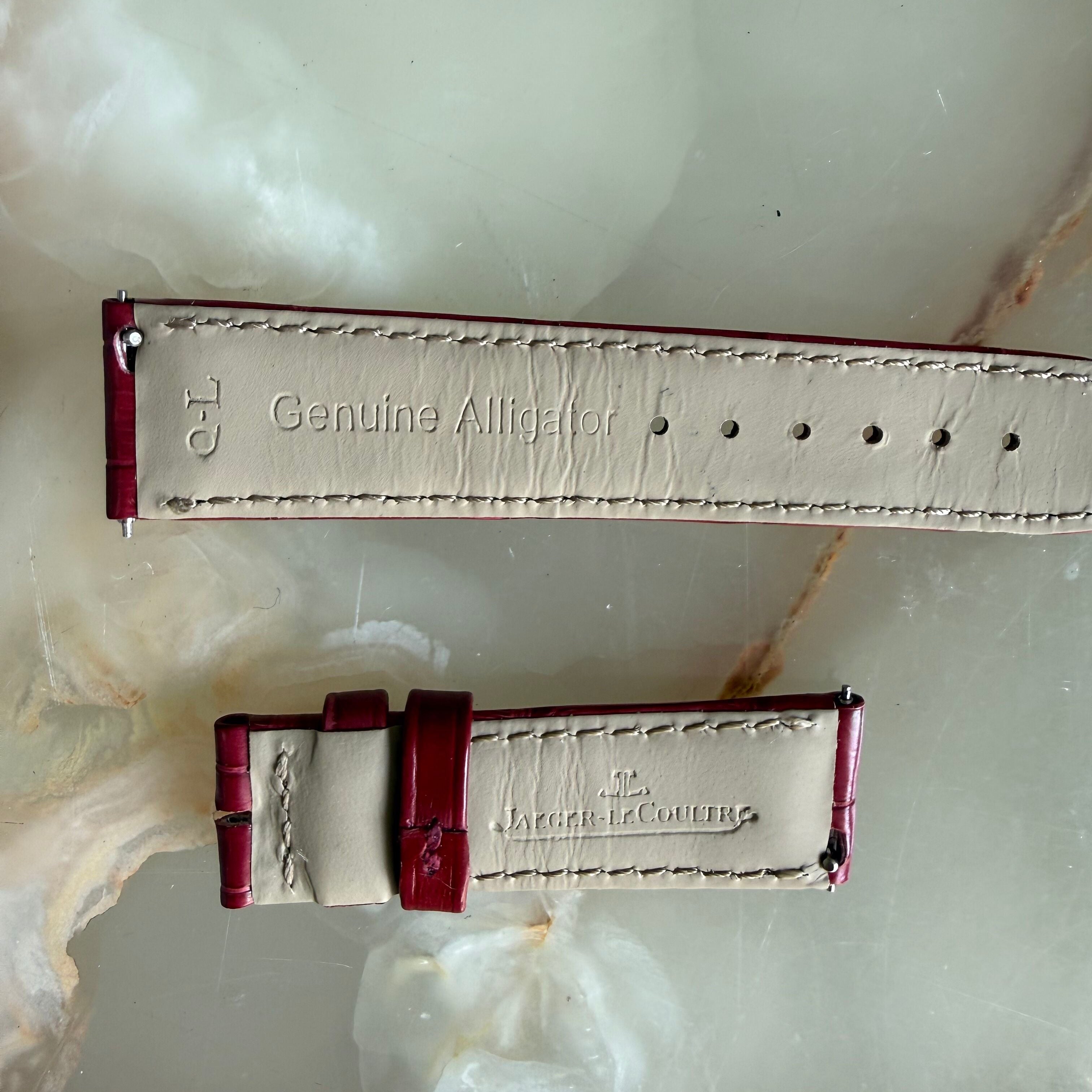 Authentic Jaeger LeCoultre Red Alligator Watch Strap Band 17mm