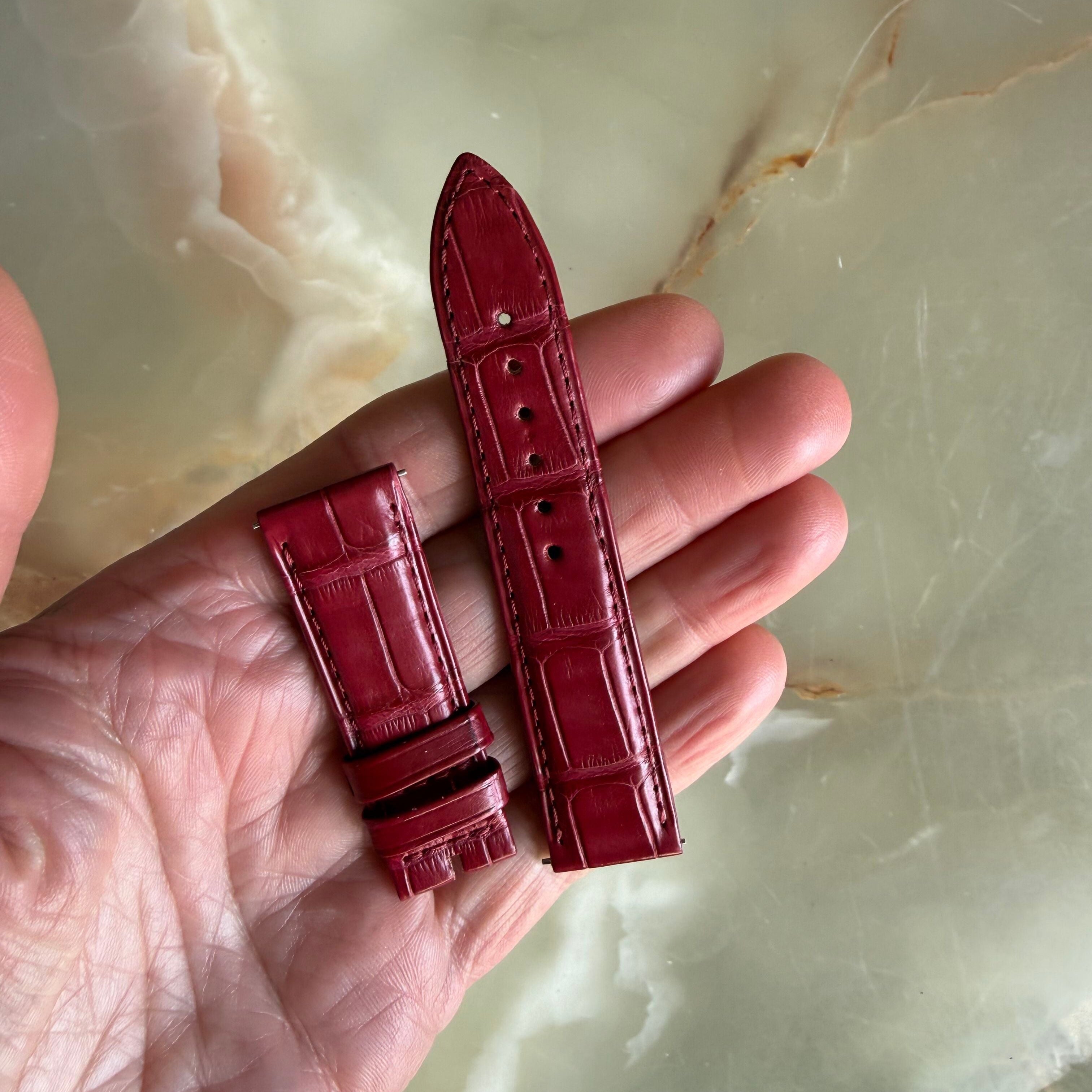 Authentic Jaeger LeCoultre Red Alligator Watch Strap Band 17mm
