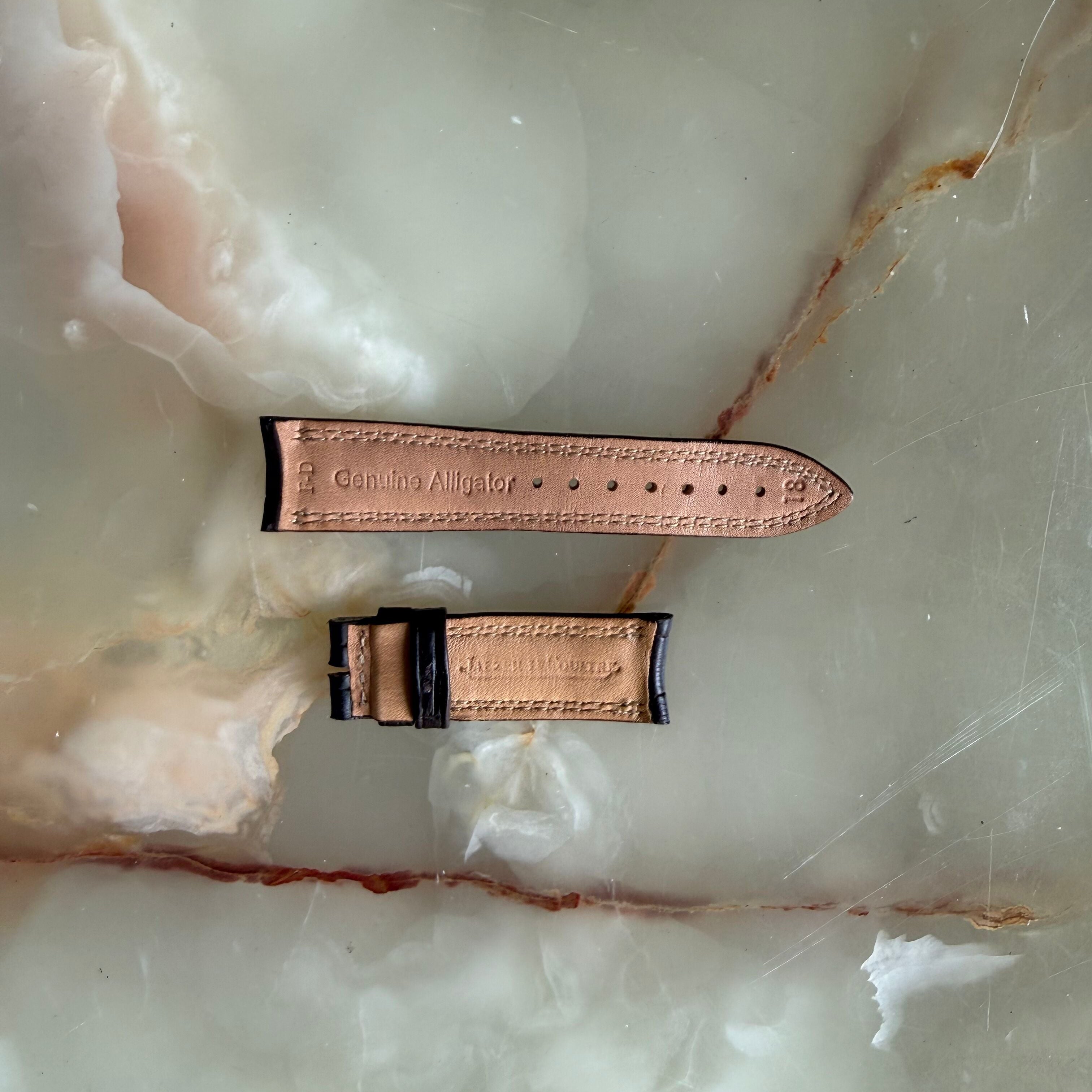 Authentic Jaeger LeCoultre Brown Alligator Watch Strap Band 18mm