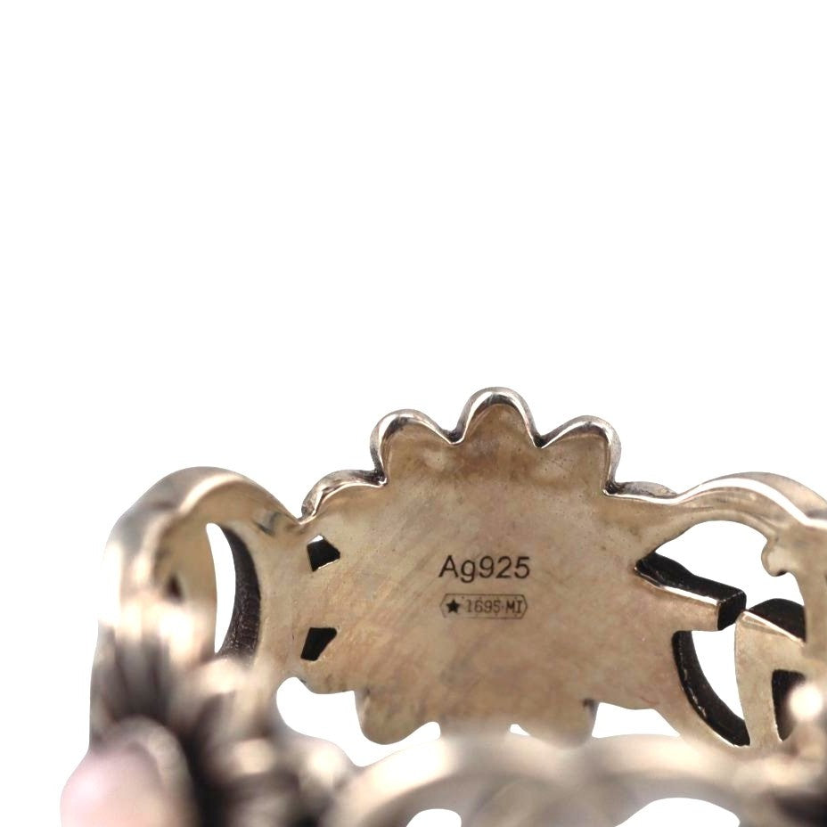 Gucci GG Marmont Interlocking G Flower Sterling Silver Ring