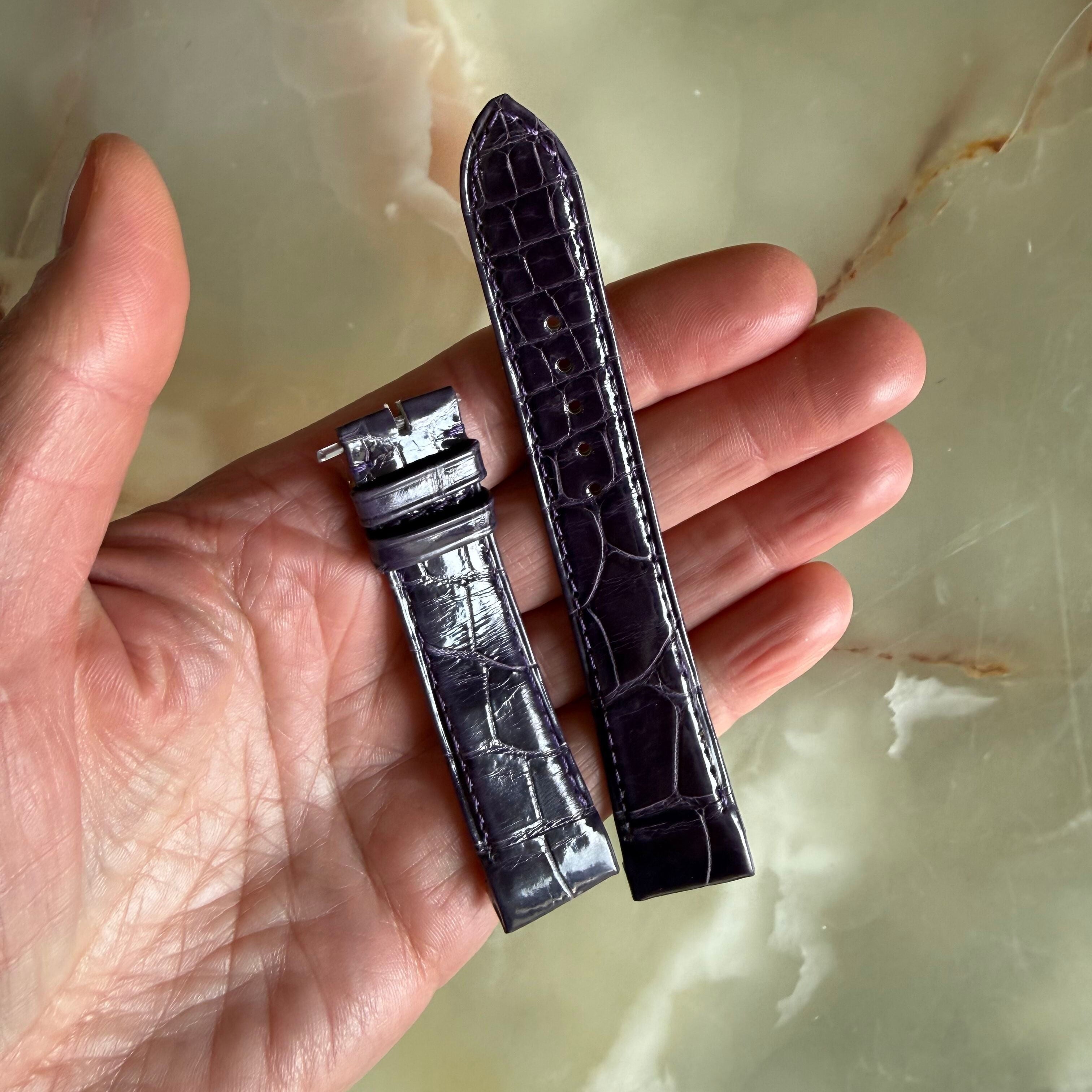 Authentic Jaeger LeCoultre Purple Alligator Quick Release Watch Strap Band 18mm