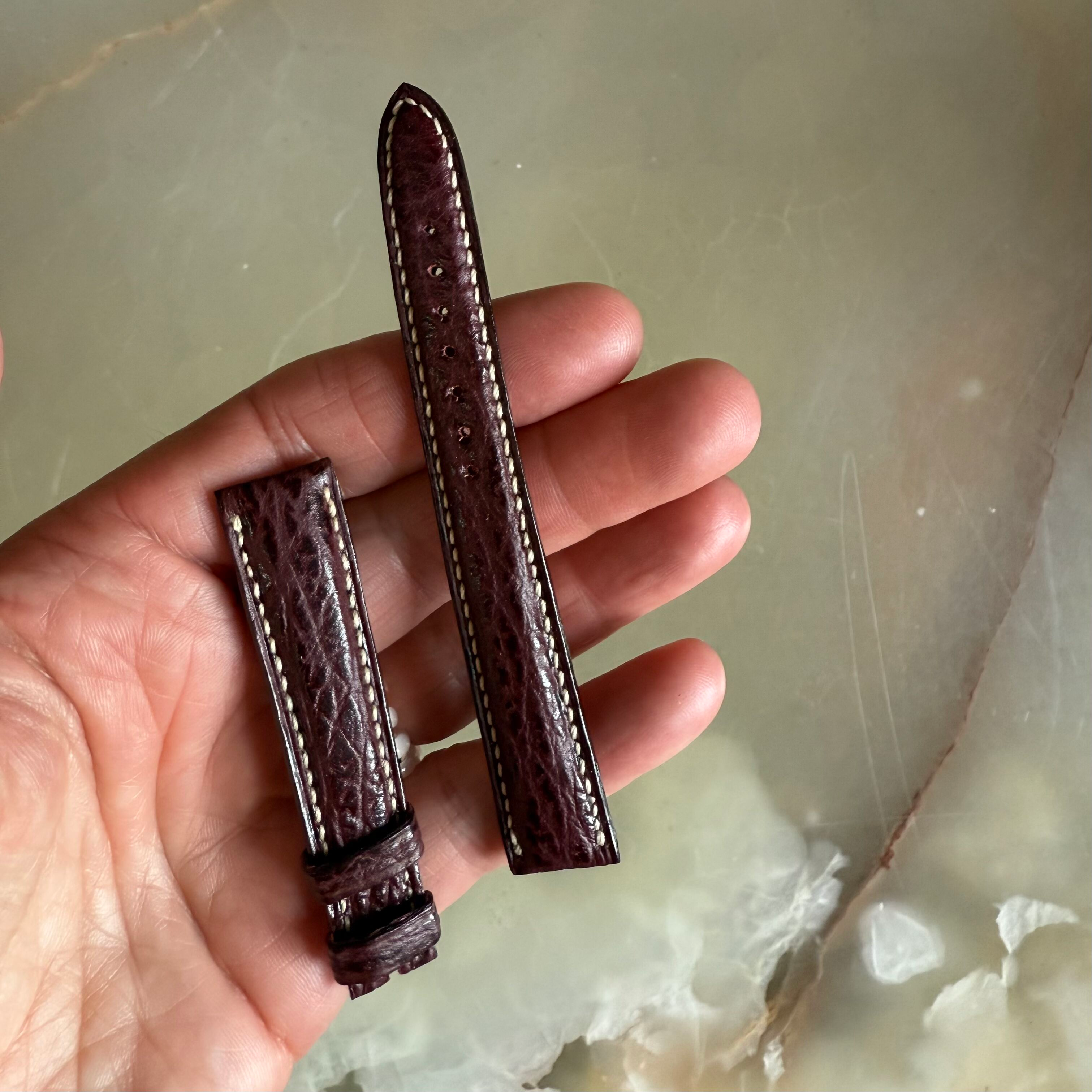 Authentic Breguet Burgundy Shark Watch Strap Band 14.5mm Padded & Stitched