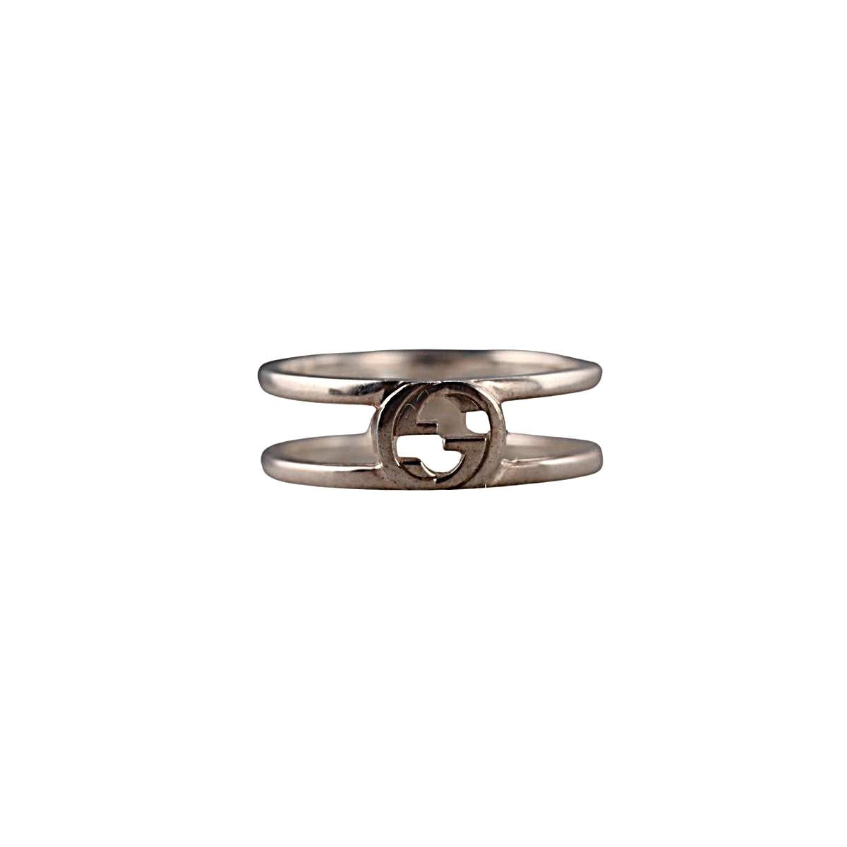 Gucci GG Interlocking G Sterling Silver 6mm Double Band Ring