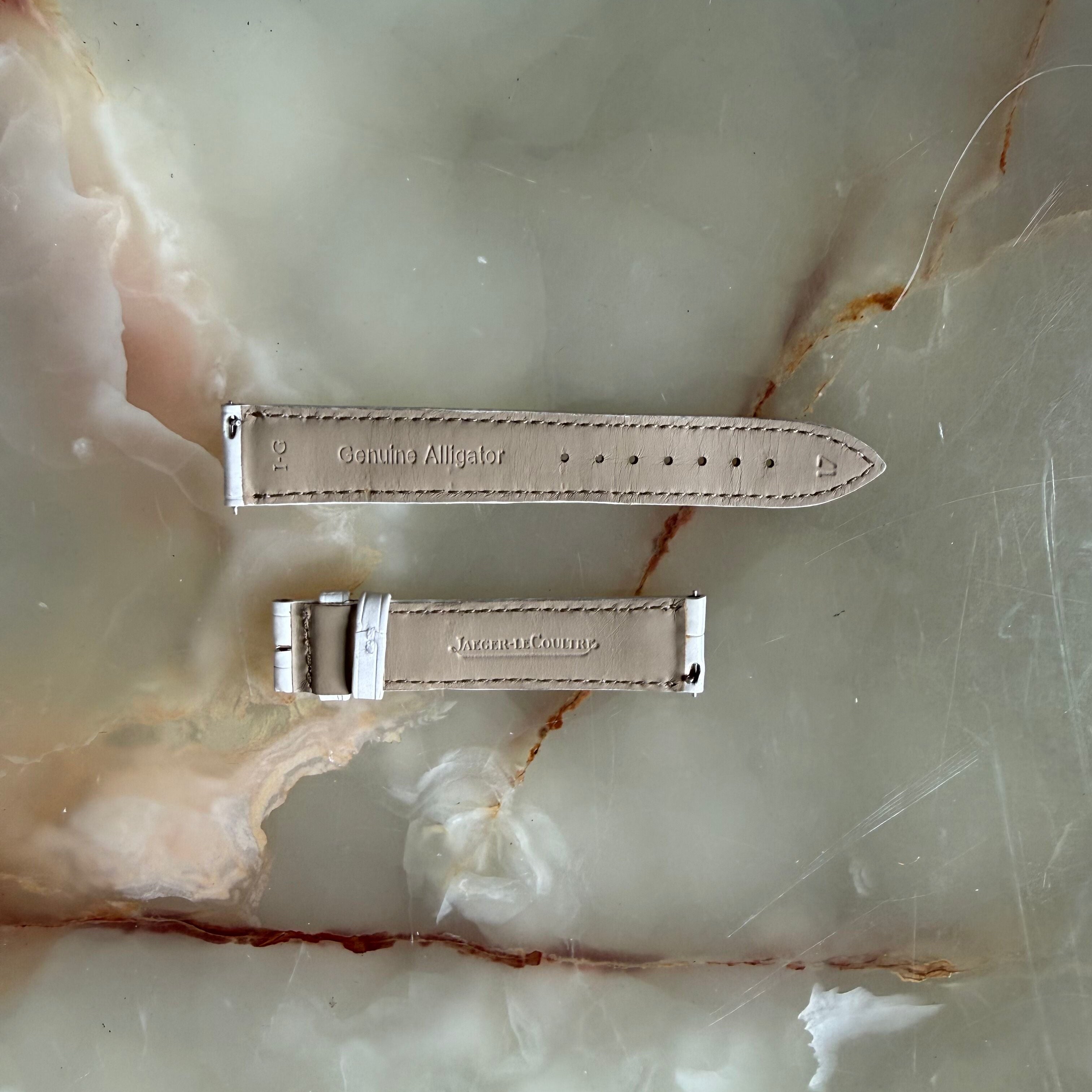 Authentic Jaeger LeCoultre White Alligator Watch Strap Band 17mm