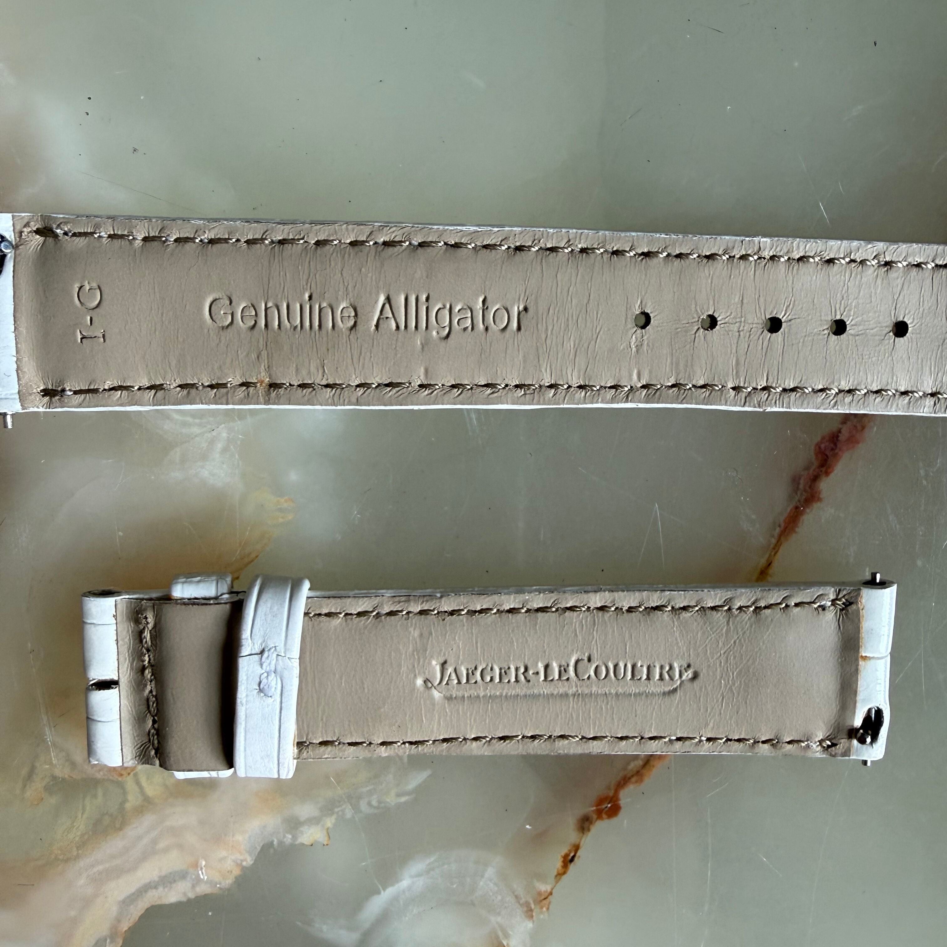 Authentic Jaeger LeCoultre White Alligator Watch Strap Band 17mm