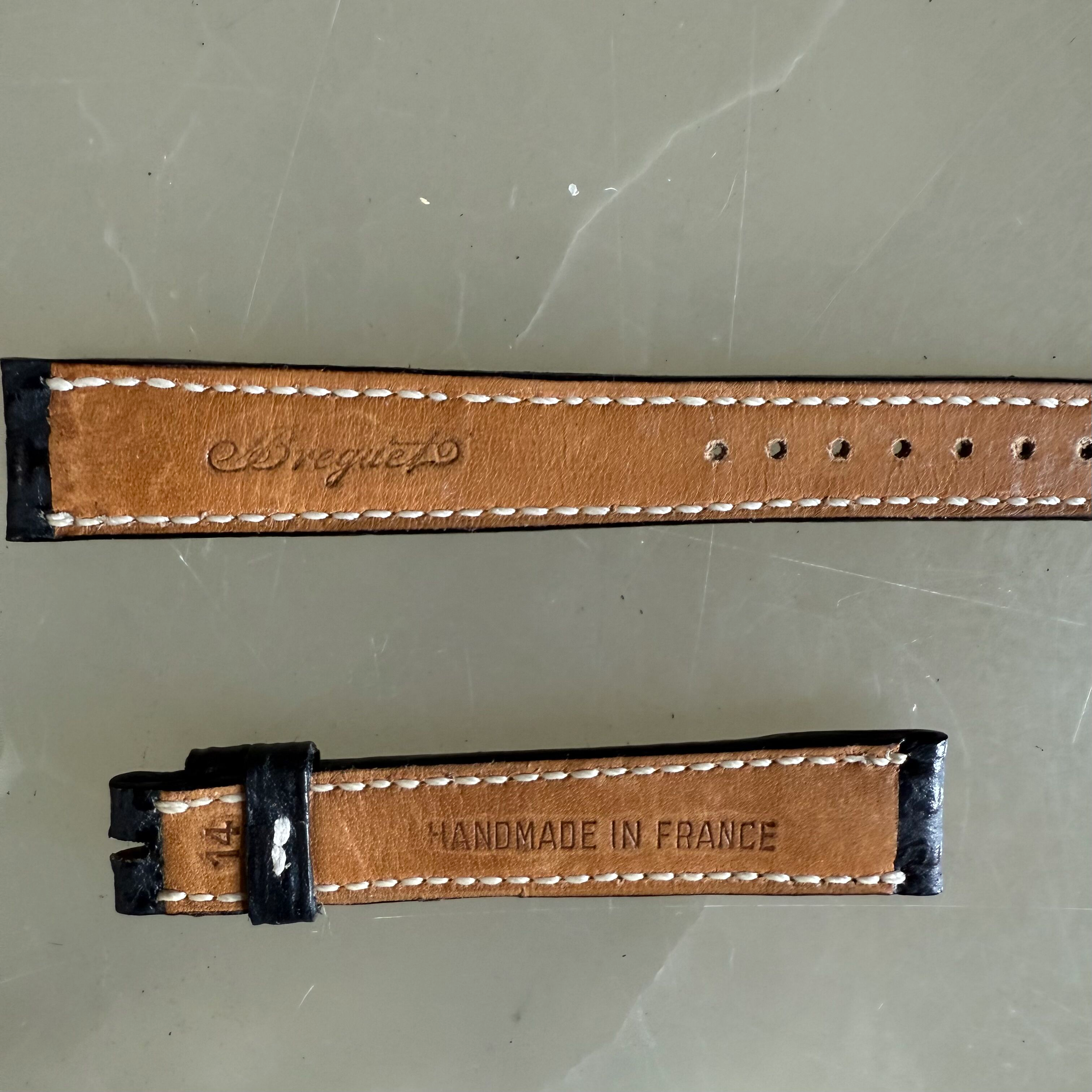 Authentic Breguet Black Shark Watch Strap Band 14mm Padded & Stitched