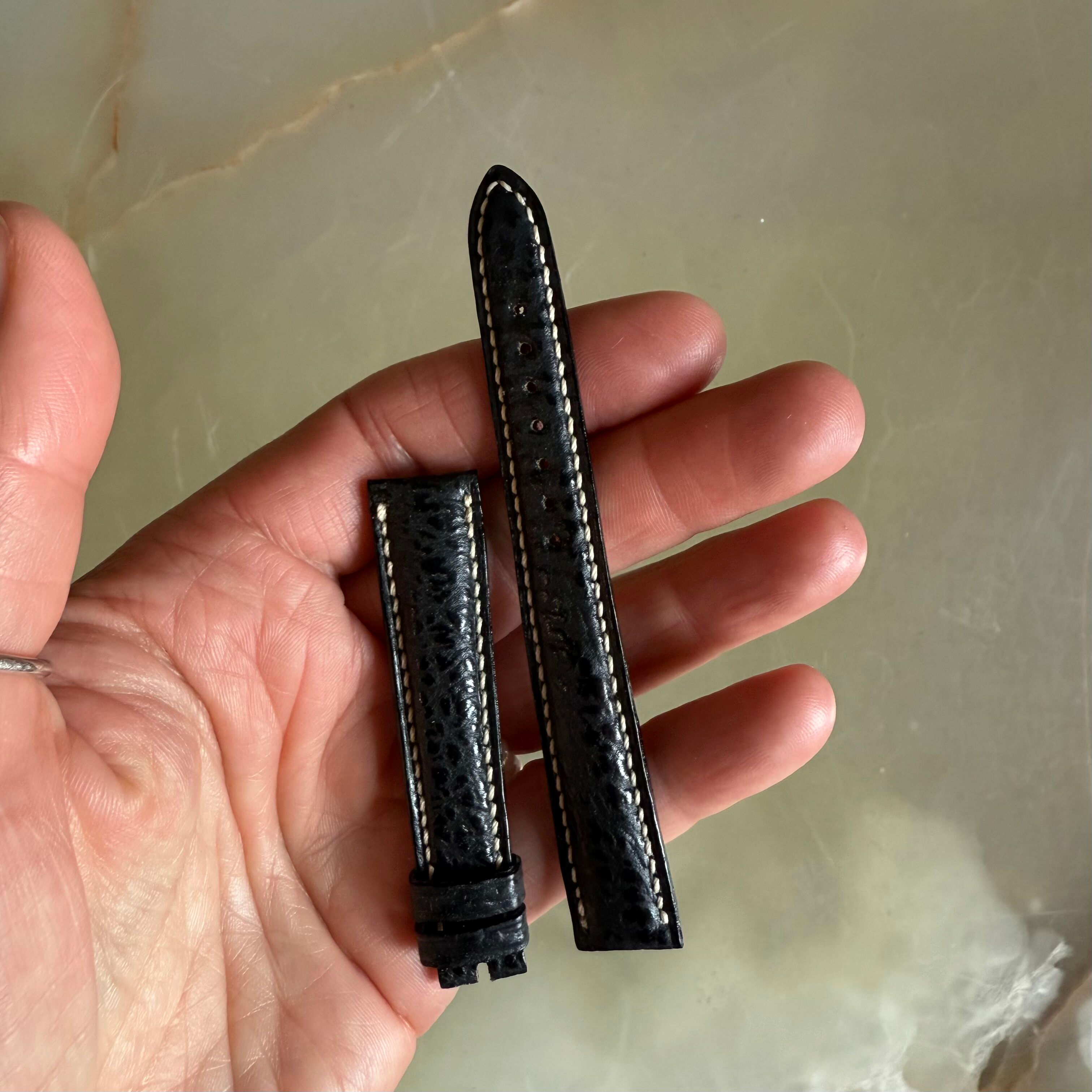 Authentic Breguet Black Shark Watch Strap Band 14mm Padded & Stitched