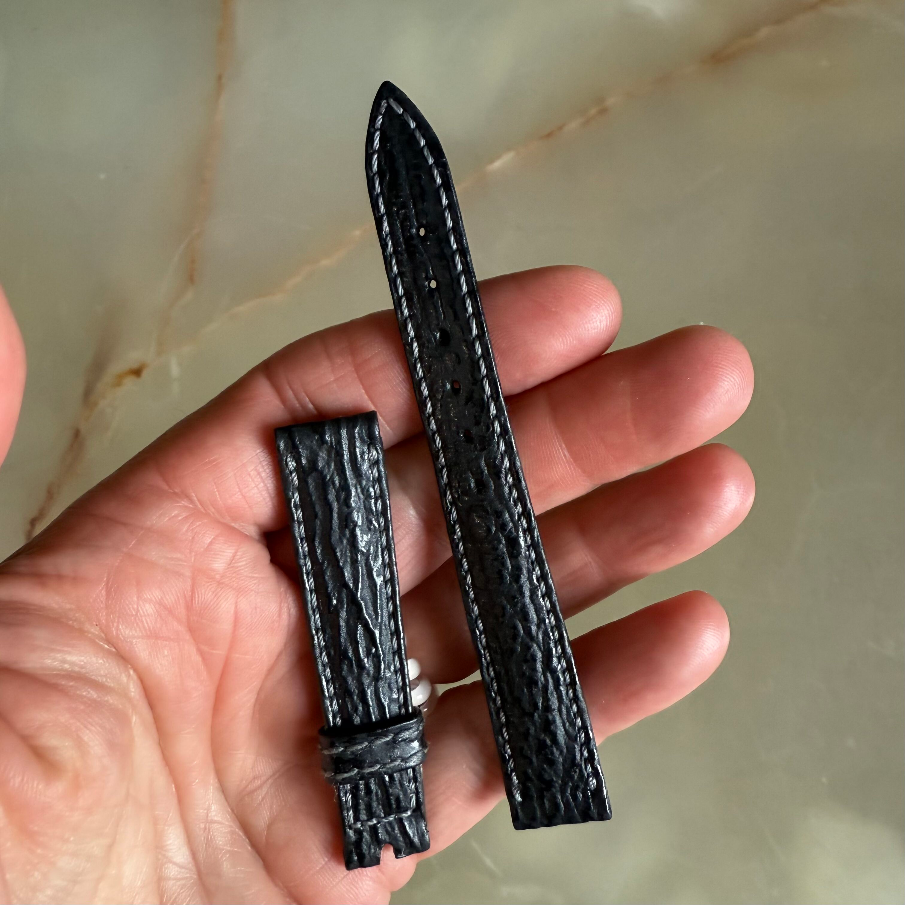 Authentic Breguet Black Shark Watch Strap Band 14mm Padded & Stitched