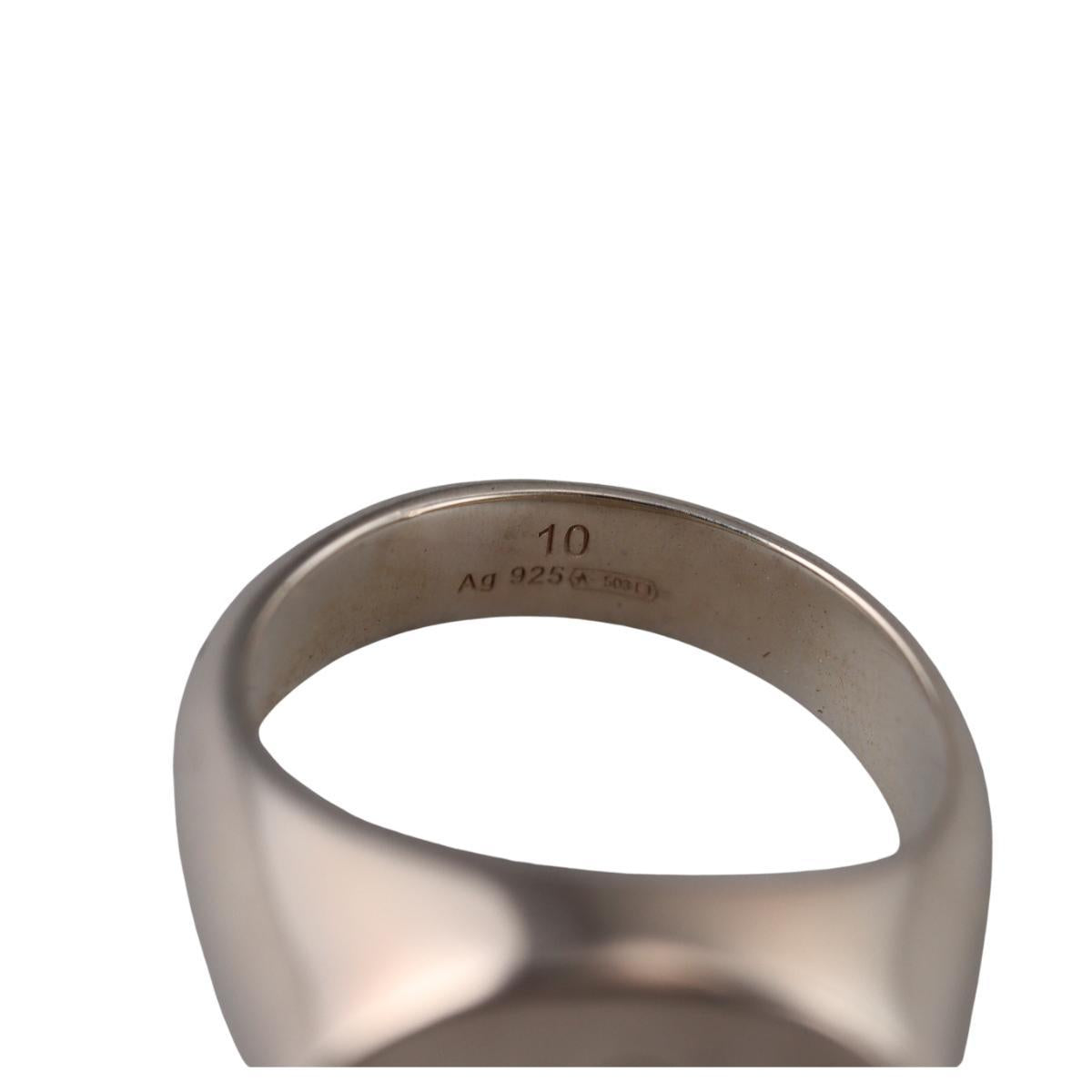 Gucci Trademark Chevalier Sterling Silver Oval Ring