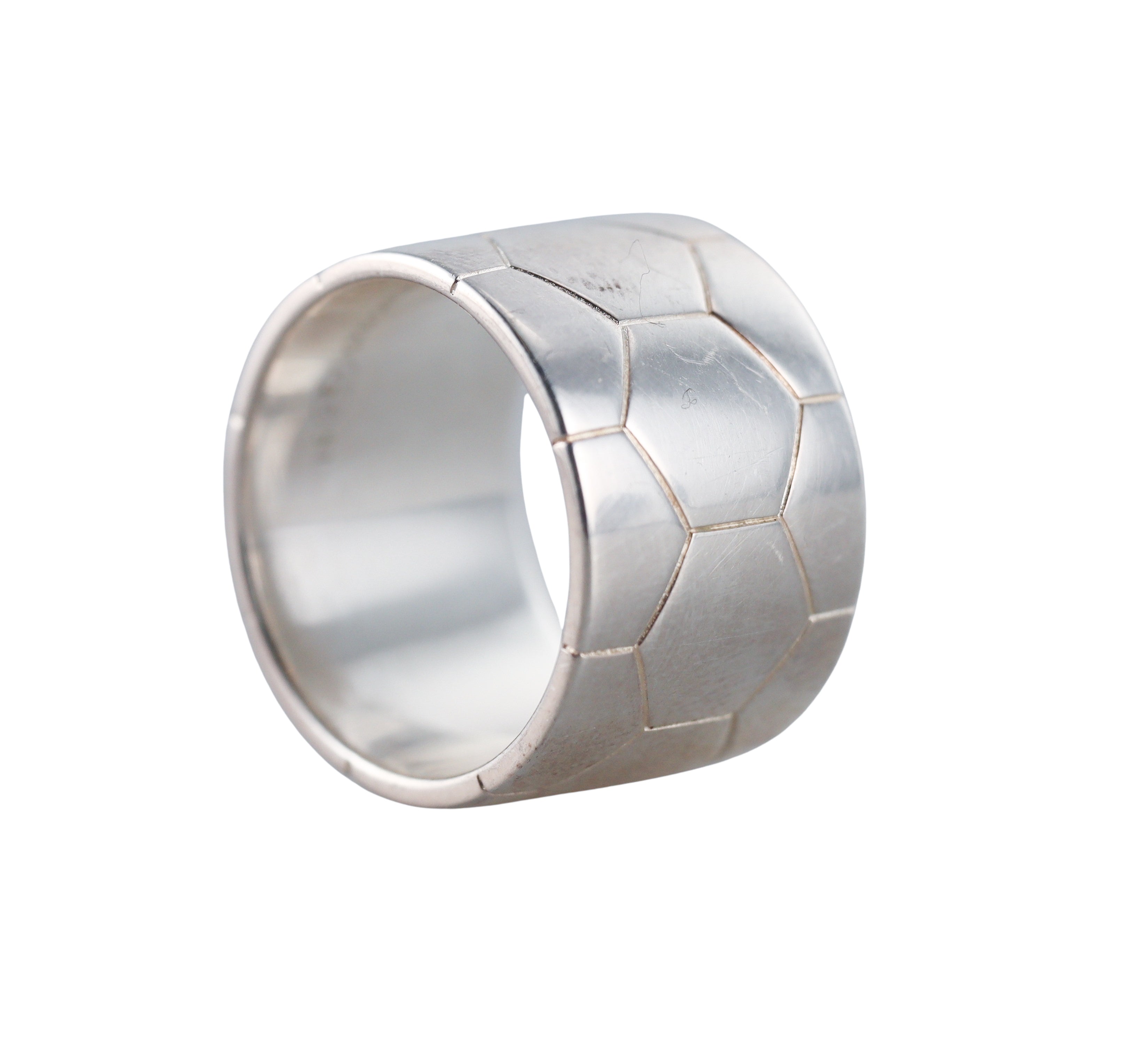 Christofle Sterling Silver Code Royale Ring B0675815102